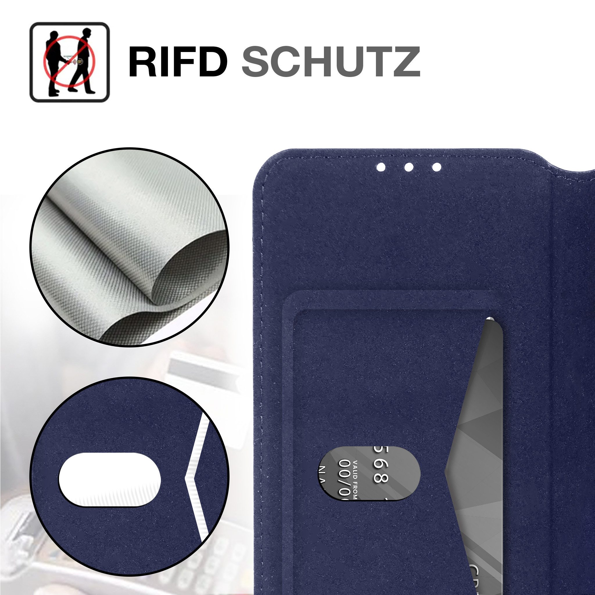 Tec-Expert Handyhülle Echtleder Klapp Hülle für Samsung Galaxy A57 5G 6.7 Zoll, 6.7, Cover Klapphülle Case mit Kartenfach RFID Schutz aufstellbar