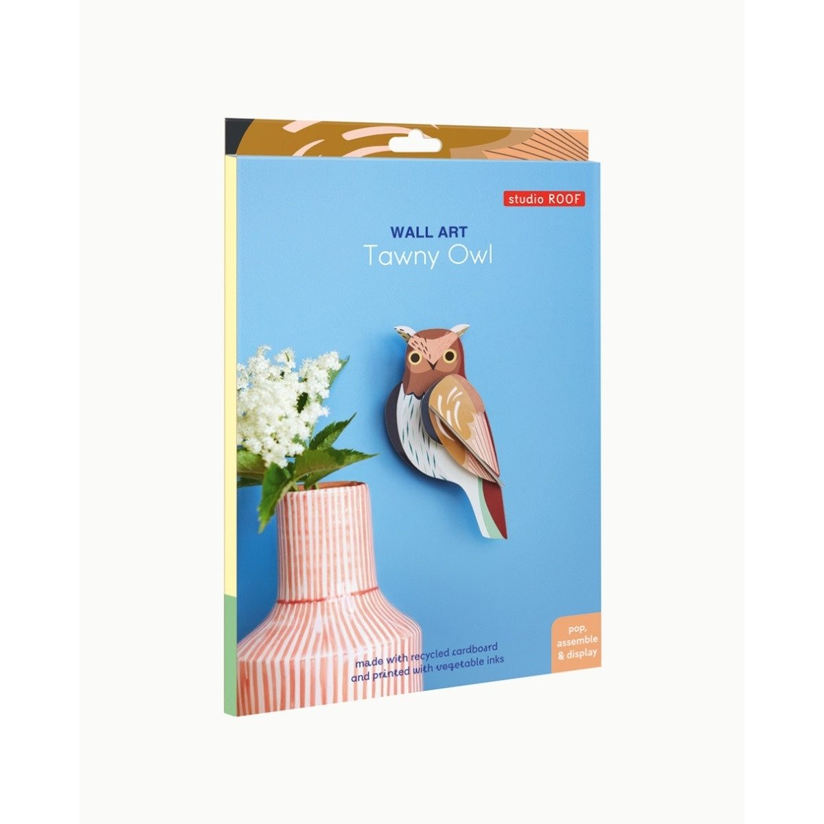 studio ROOF Kreativset 3D Wanddekoration aus Karton zum Stecken, nachhaltiges Designobjekt