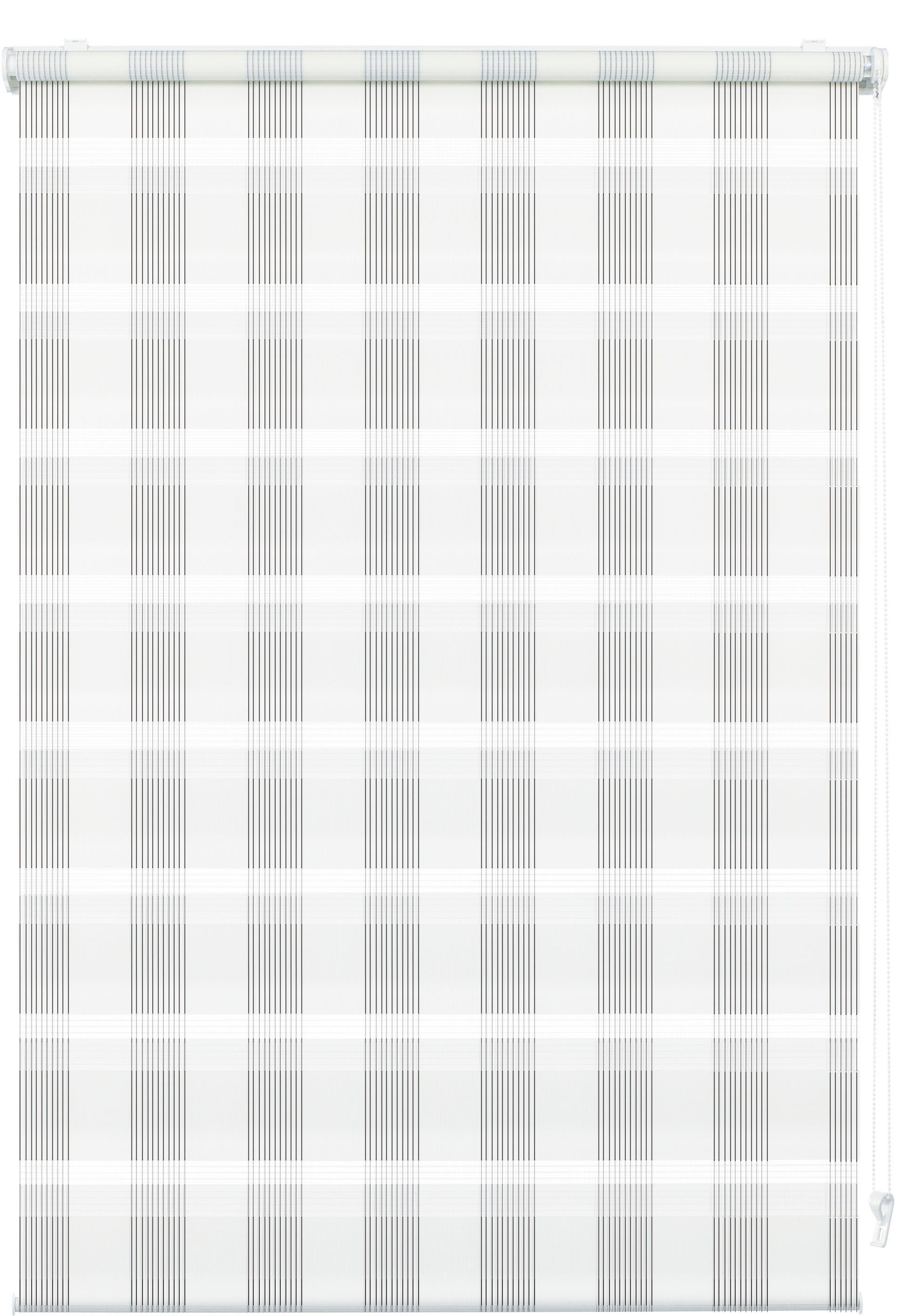 Doppelrollo EASYFIX Duo Rollo Karo, GARDINIA, Lichtschutz, mit Bohren/ohne Bohren, freihängend, Klemm- oder Schraubmontage, segmentweise gewebter Stoff