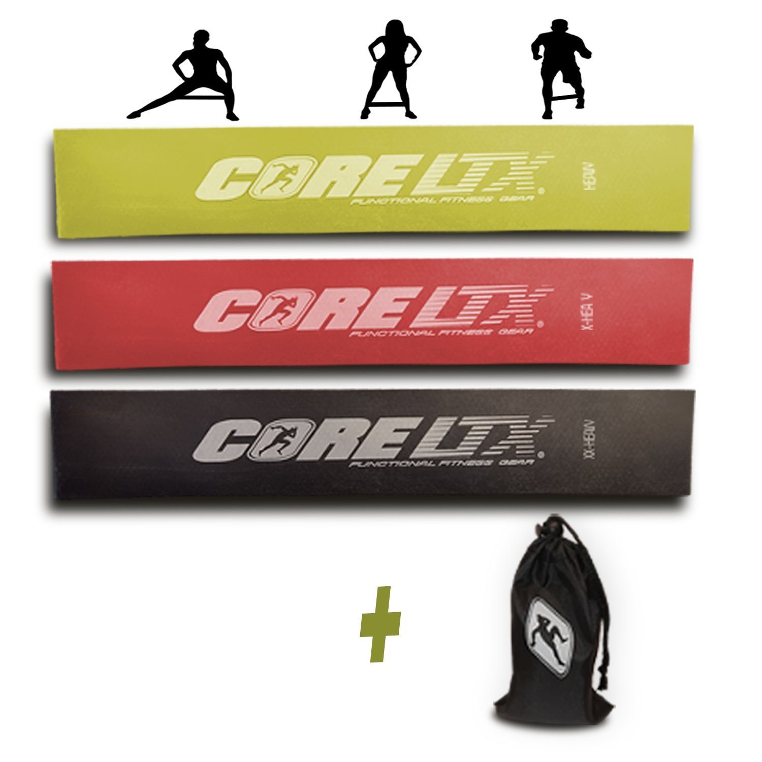 CoreLTX Profi Widerstandsbänder Miniband Fitnessband Set Einzeln Po Booty Band 
