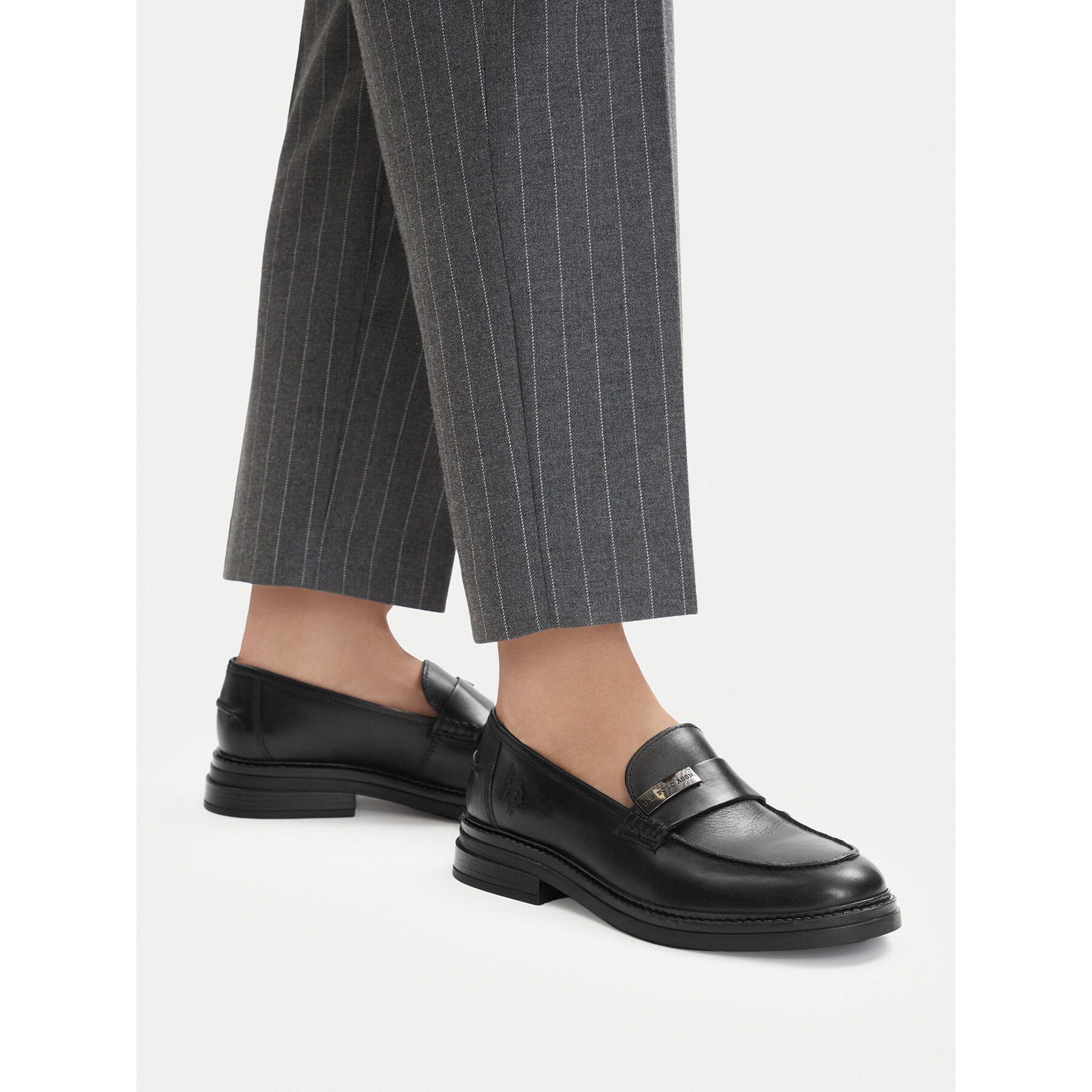 U.S. Polo Assn. Schwarze Damen-Loafer der US Polo Assn. Loafer