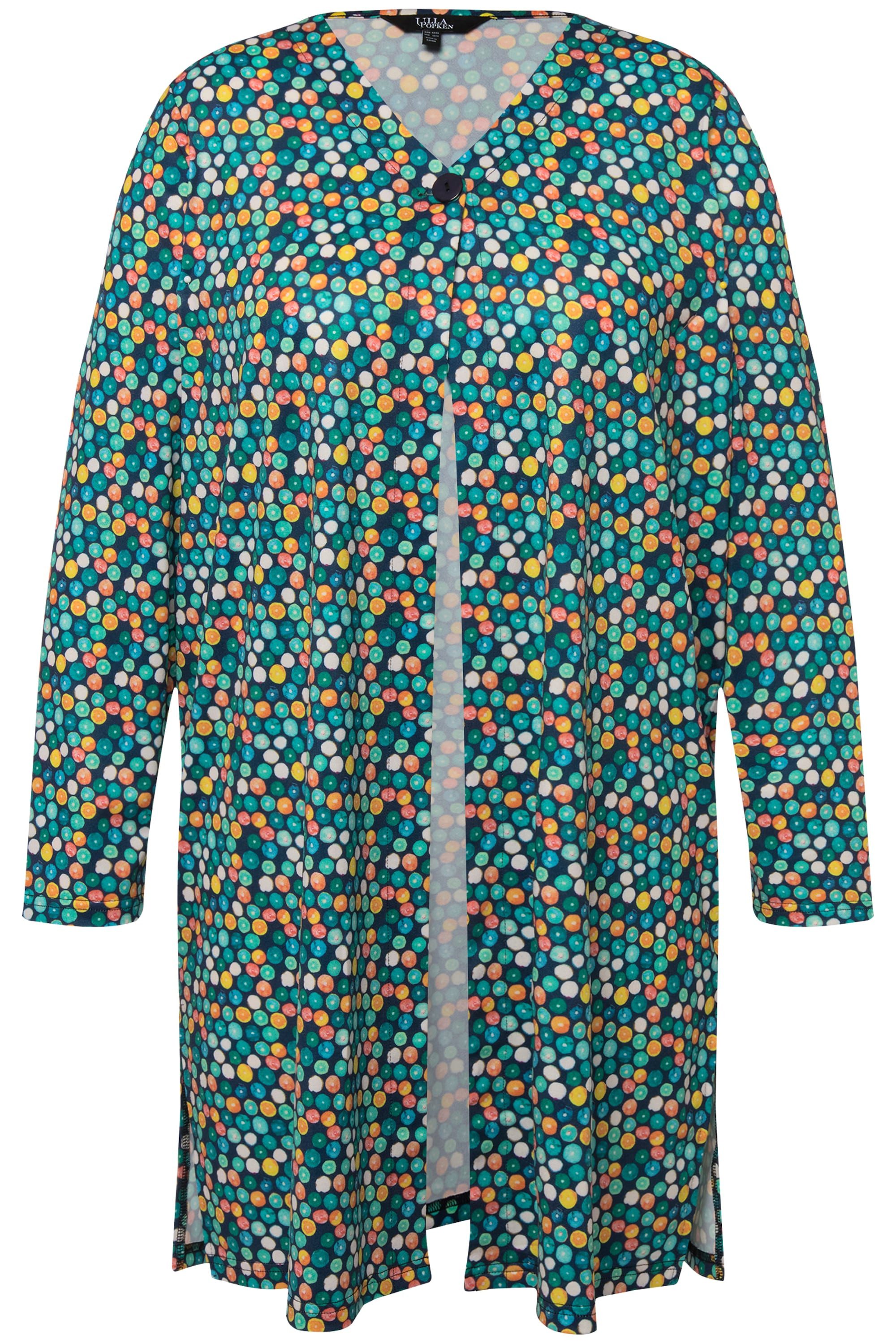 Ulla Popken Longshirt Jerseyjacke Punkte A-Linie günstig online kaufen