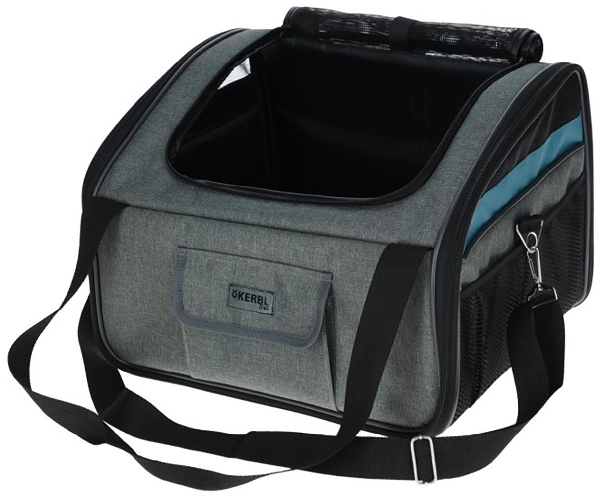 Kerbl Tiertransportbox Kerbl Autositztasche Vacation, 44x35x30 cm, grau/blau, 80568