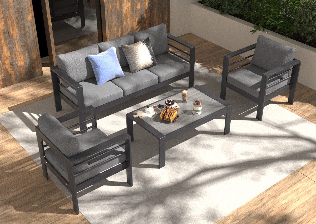 MeXo Gartenlounge-Set Gartenmöbel Set 4-5 Personen günstig online kaufen