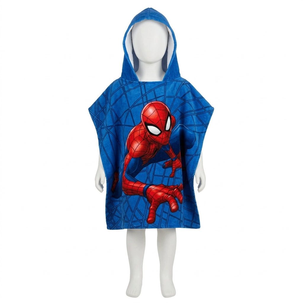 Spiderman Badeponcho Spider-Man Hero, Baumwolle, Mit Kapuze