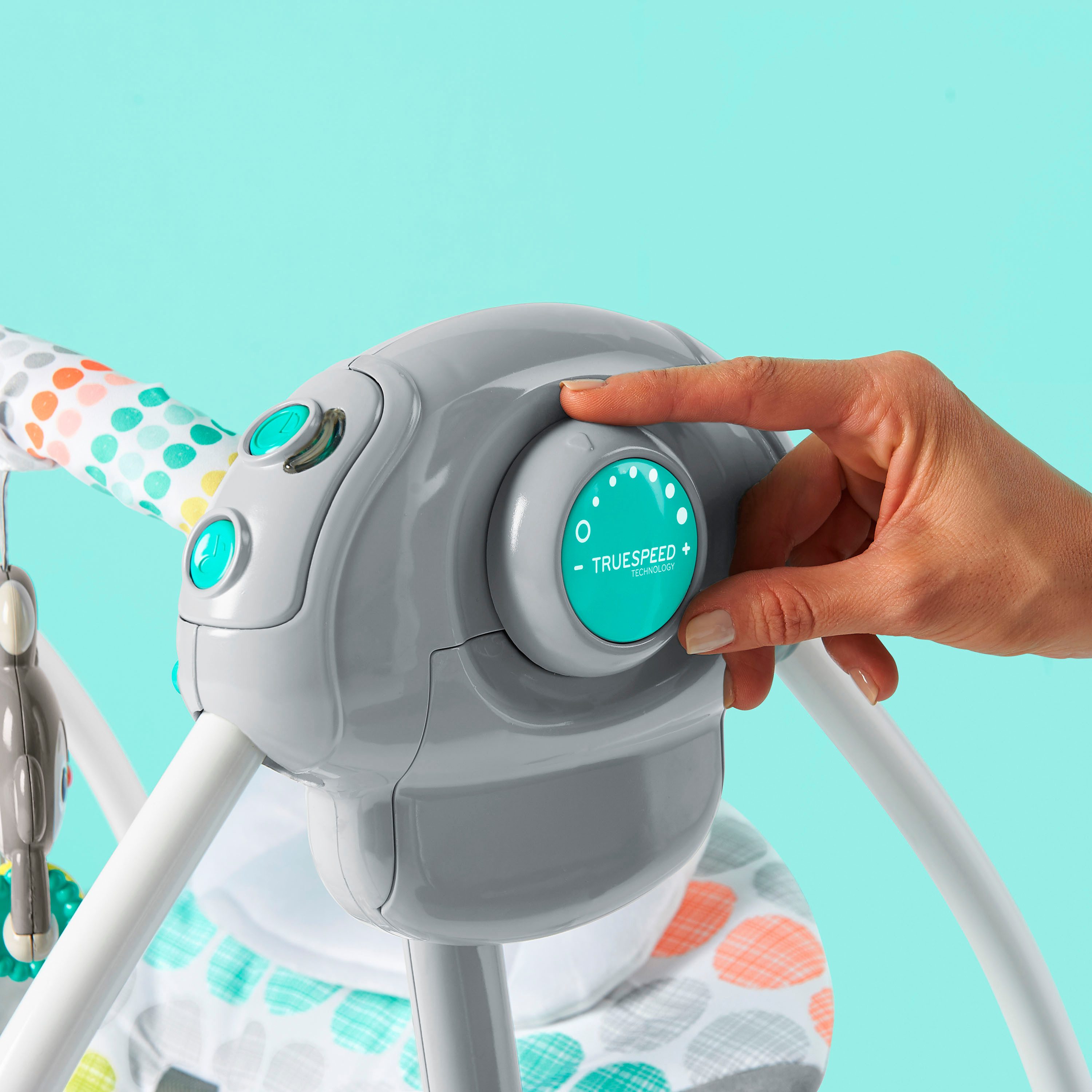 Bright Starts Baby Bouncer Whimsical Wild Portable Swing, with sound effect