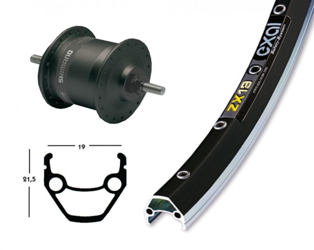 BikeParts Laufrad Bike-Parts Laufrad Vorderrad 26X1.75 Nabendynamo DH-C3003 schwarz Fest