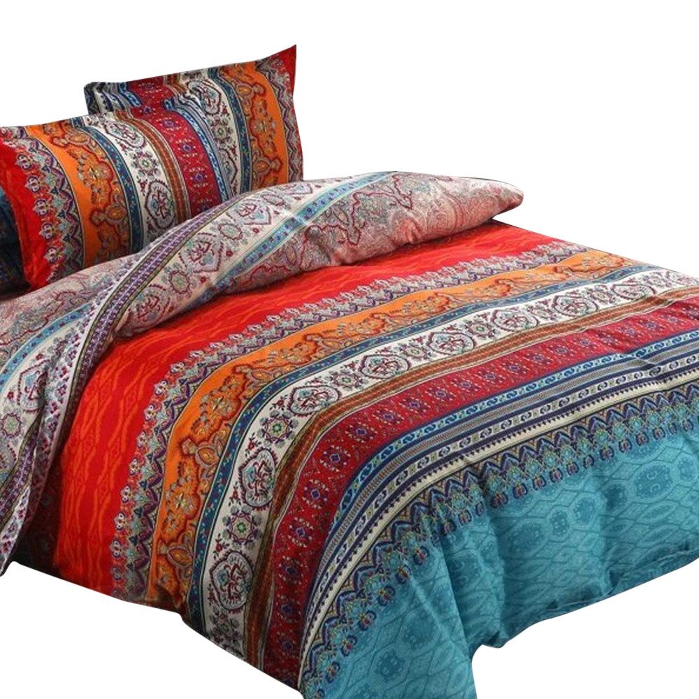Andency Bettwäsche-Set California King (280x260 Cm) – 3-teilig, Boho-Design, Mikrofaser