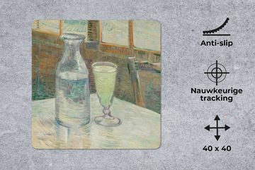 MuchoWow Gaming Mauspad Couchtisch mit Absinth - Vincent van Gogh (1-St), Mousepad mit Rutschfester Unterseite, Gaming, 40x40 cm, XXL, Großes