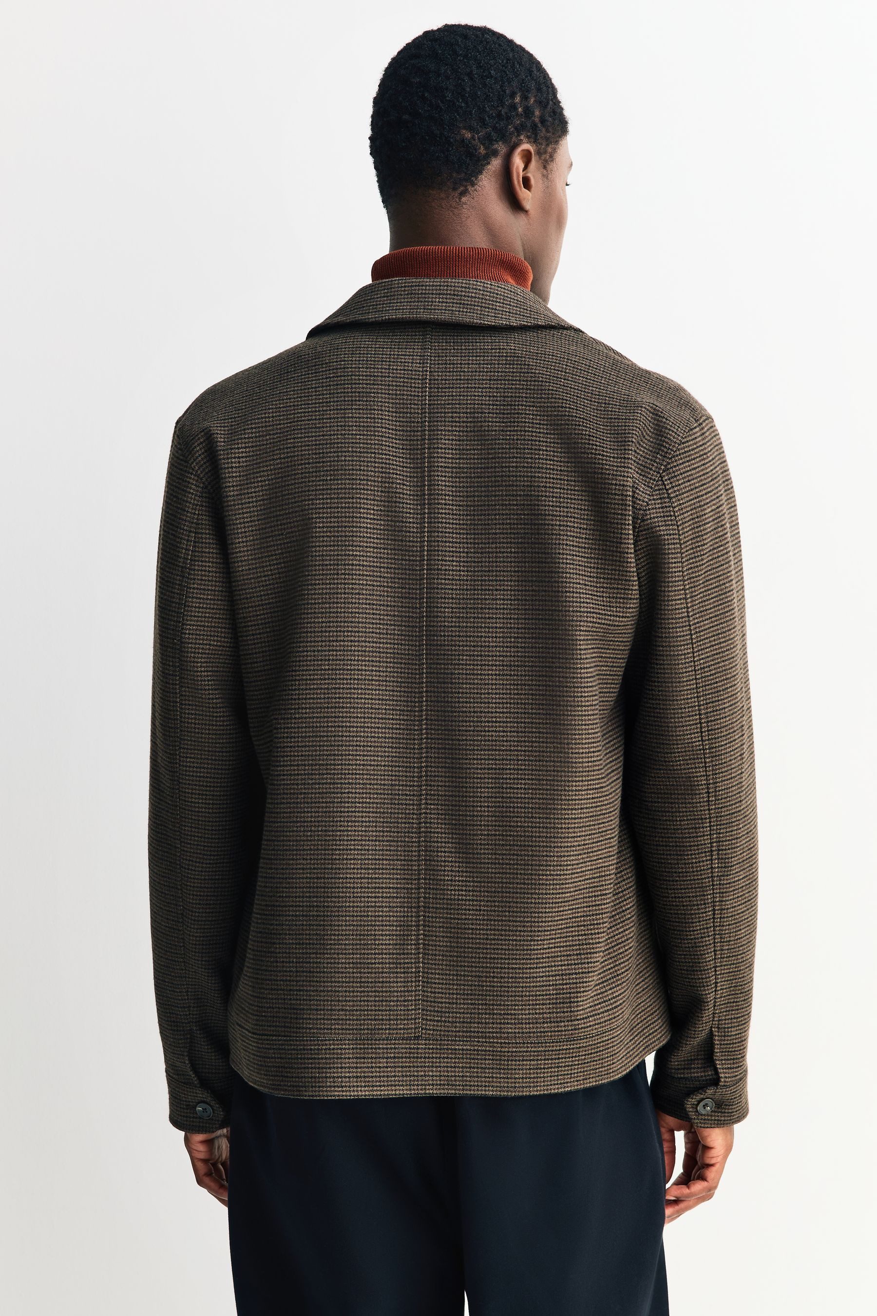 Next Hemdjacke Elegante Hemdjacke mit Hahnentrittmuster (1-St)