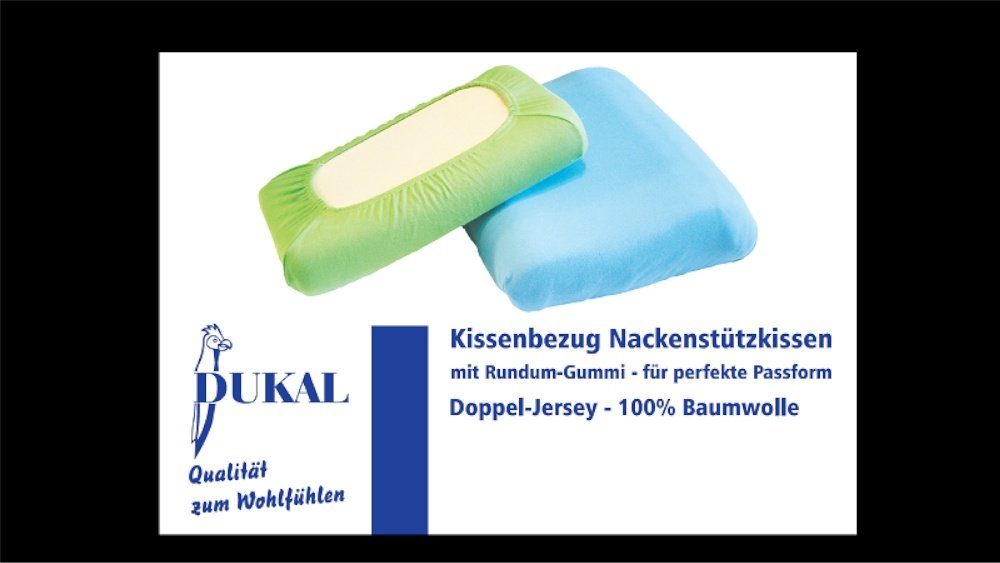 Nackenstützkissen, in DUKAL (1 hochwertigem mit Kissenbezug 100% Stück), Spannumrandung, Baumwolle, Germany Geltex Doppel-Jersey, Schlaraffia Schwarz Made aus Support