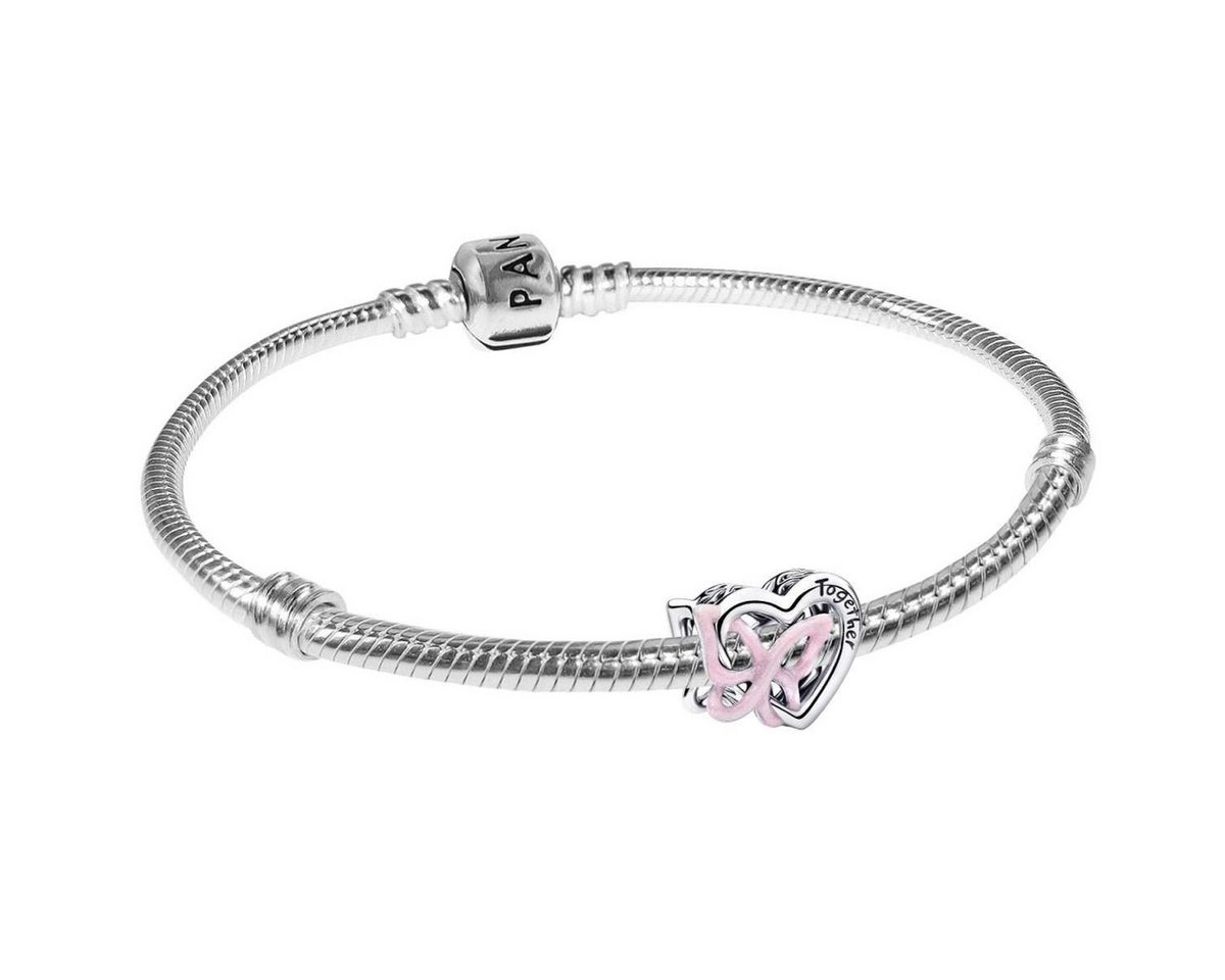 Pandora Silberarmband 21761, für Damen Set Silber Verschlungenes Herz & Schmetterling