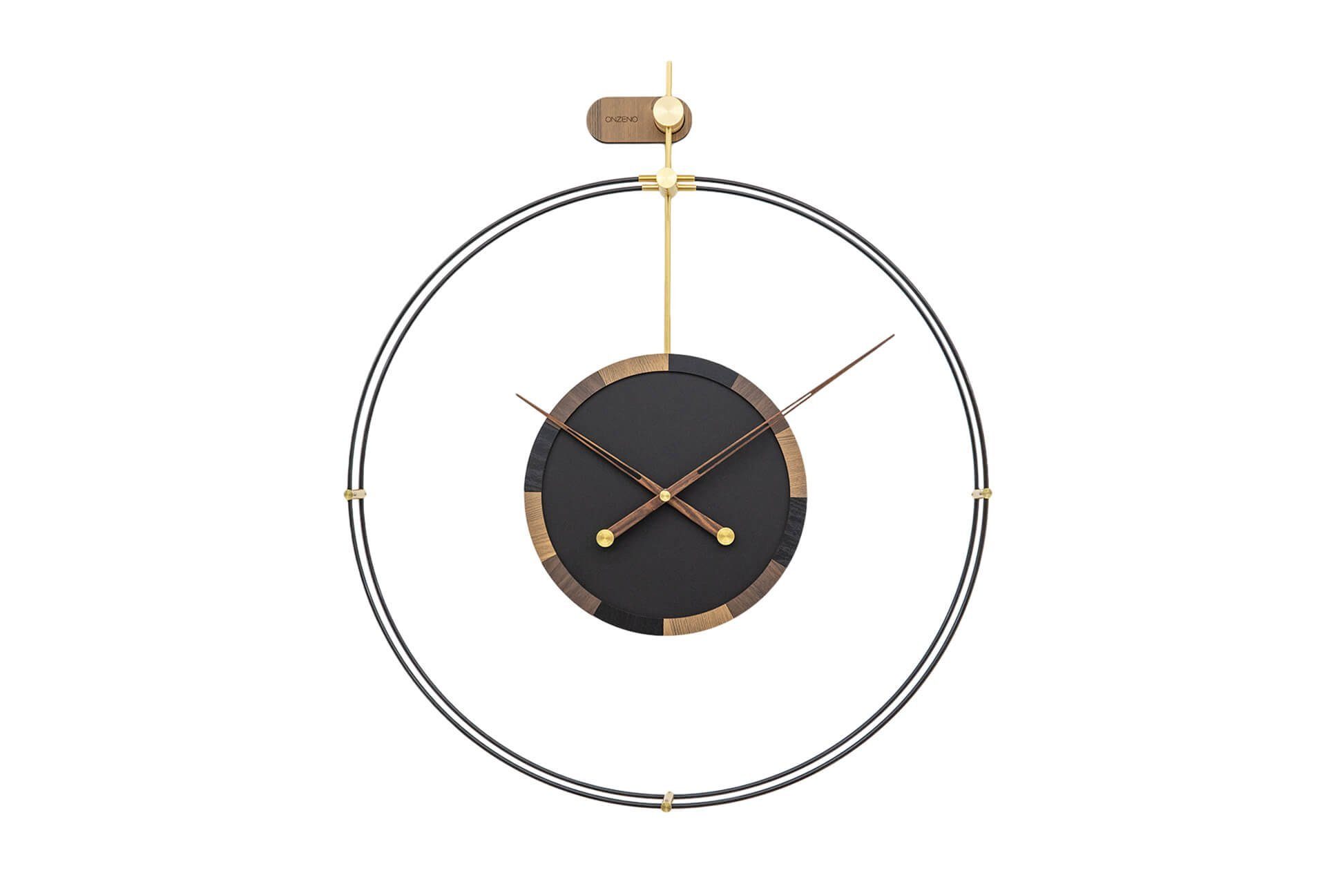 ONZENO Wanduhr THE ORBIT. 80x80x2.5 cm (handgefertigte Design-Uhr) | Wanduhren