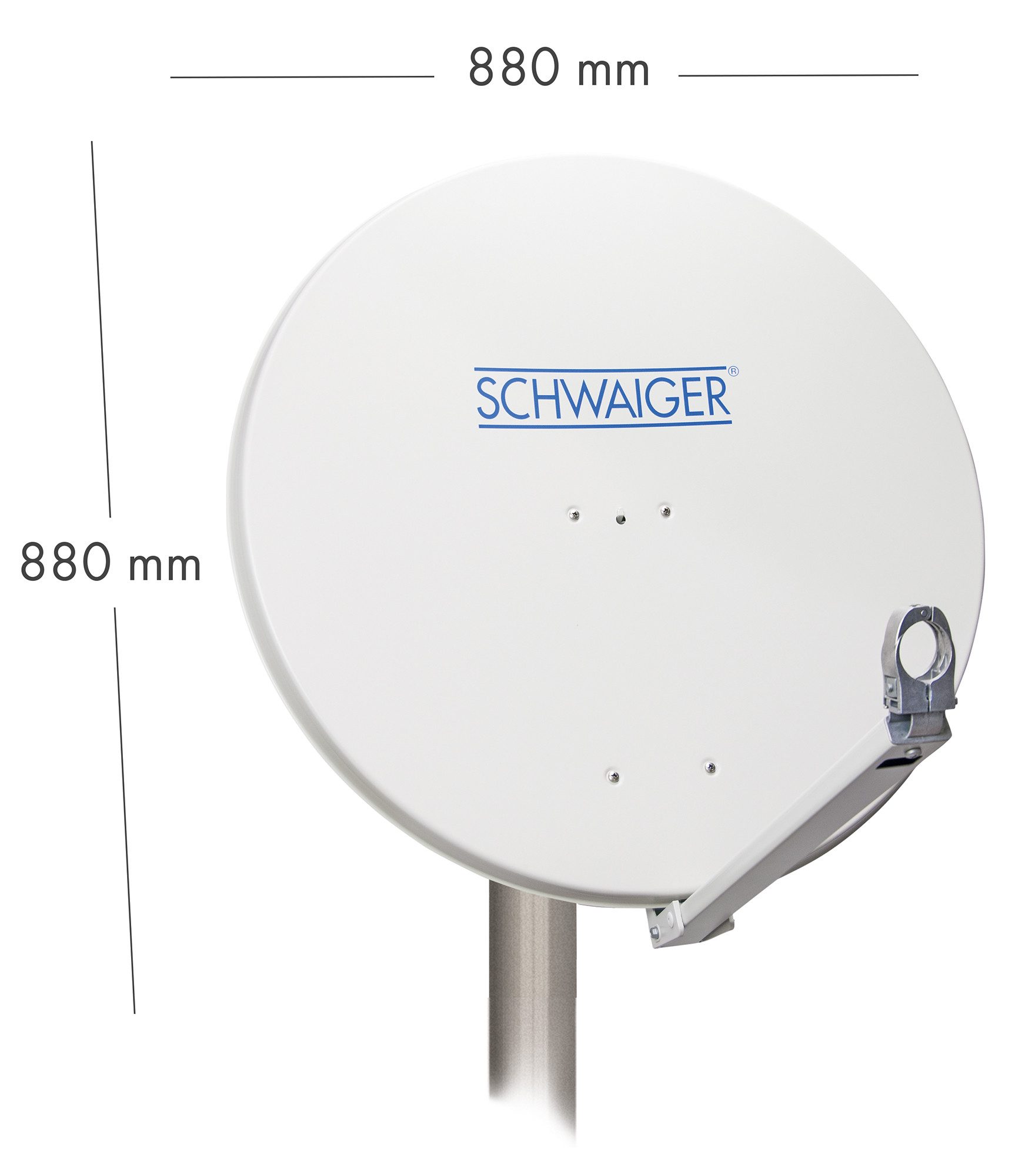 Schwaiger 714593 SAT-Antenne (88 cm, Aluminium, Quad LNB, hellgrau)