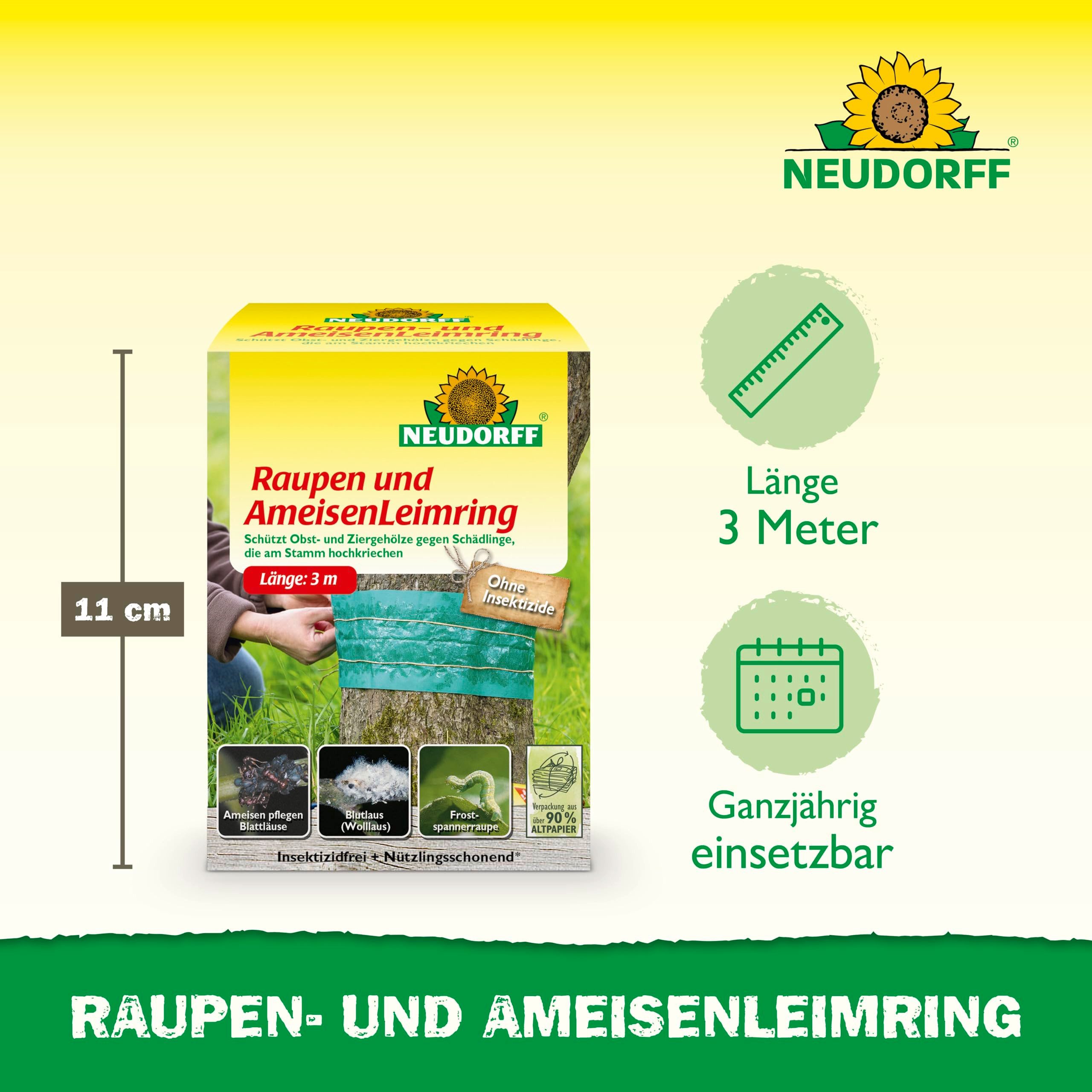 Neudorff Klebefalle Raupen-und AmeisenLeimring 3 m Länge, Baumleimring schützt Obstbaum gegen Schädlinge, am Stamm