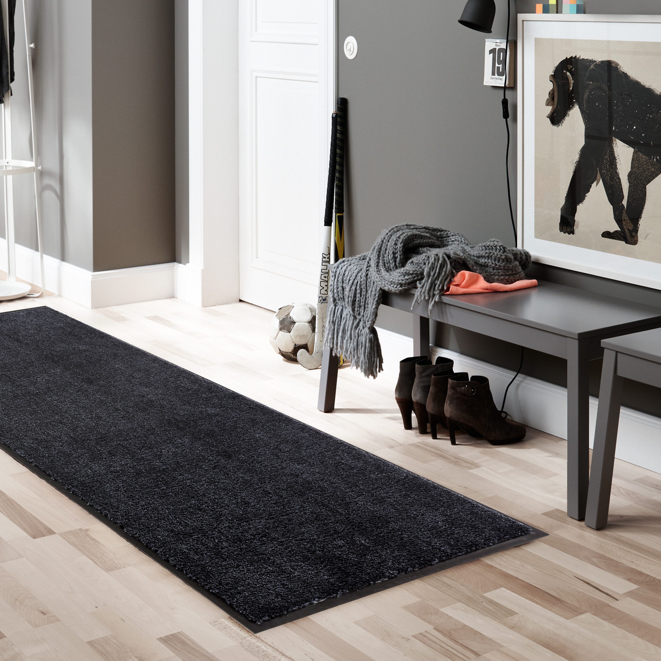 SCHÖNER WOHNEN-Kollektion Läufer Miami Uni, rechteckig, Höhe: 7 mm, Schmutzfangläufer, Schmutzfangteppich, Schmutzmatte, waschbar