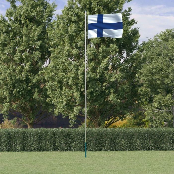 vidaXL Flagge Flagge Finnlands mit Mast 6 23 m Aluminium