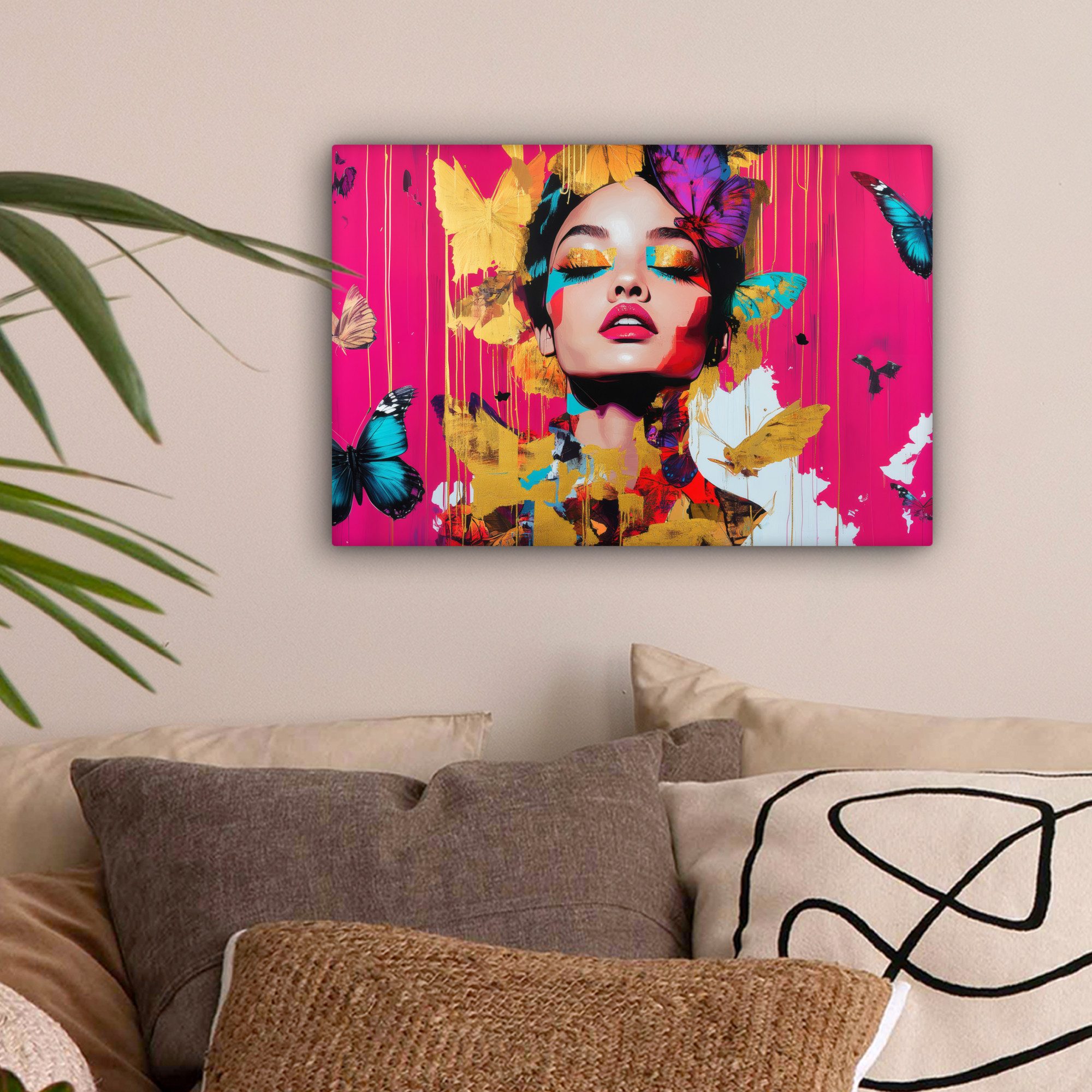 OneMillionCanvasses® Leinwandbild Frau - Abstrakt - Farbenfroh, Fotodruck ( günstig online kaufen