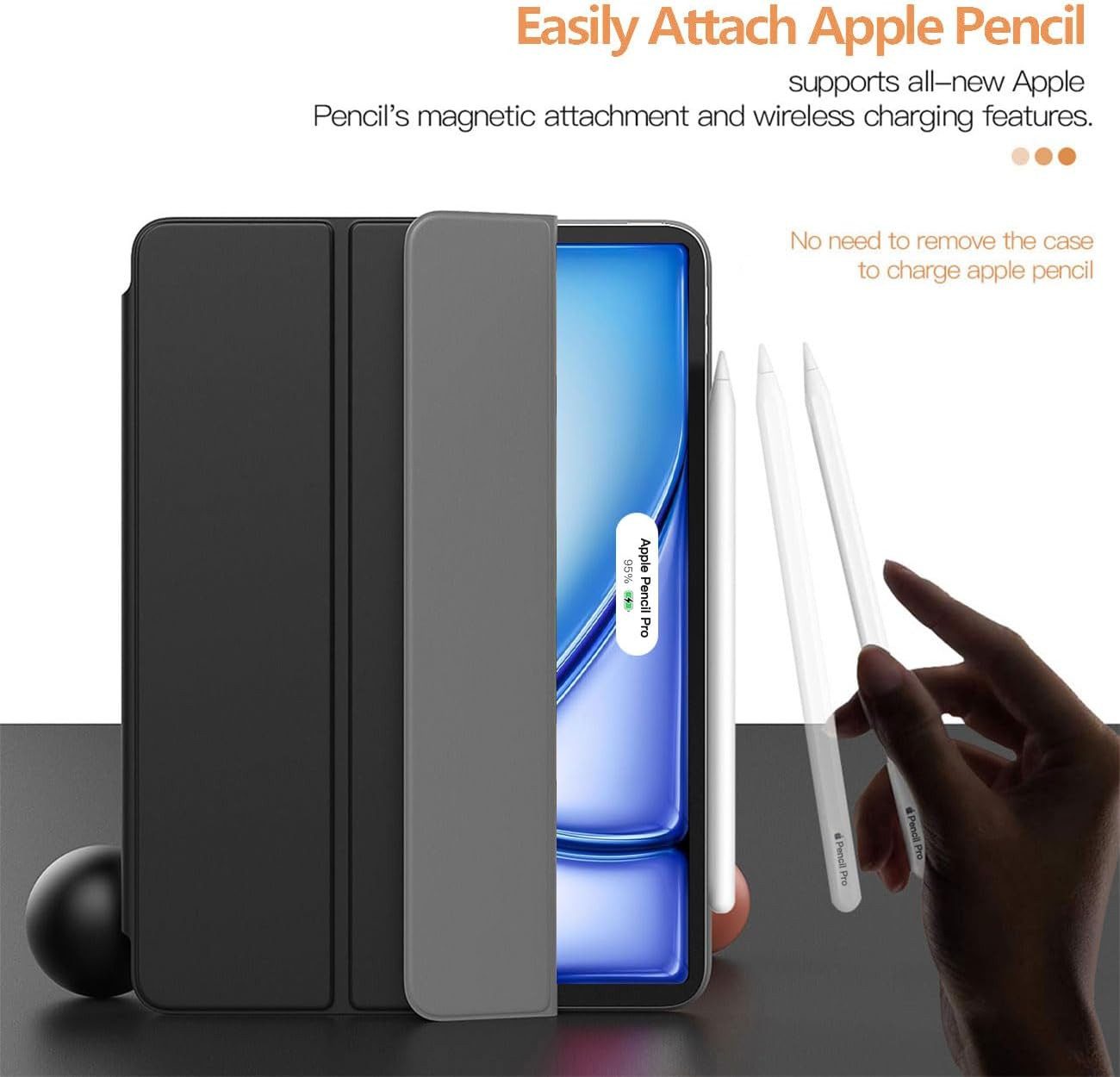 MSM Tablet-Hülle Smart Cover für Apple iPad AIR 2024 11″ 13″ Tablet Hülle Case Schwarz