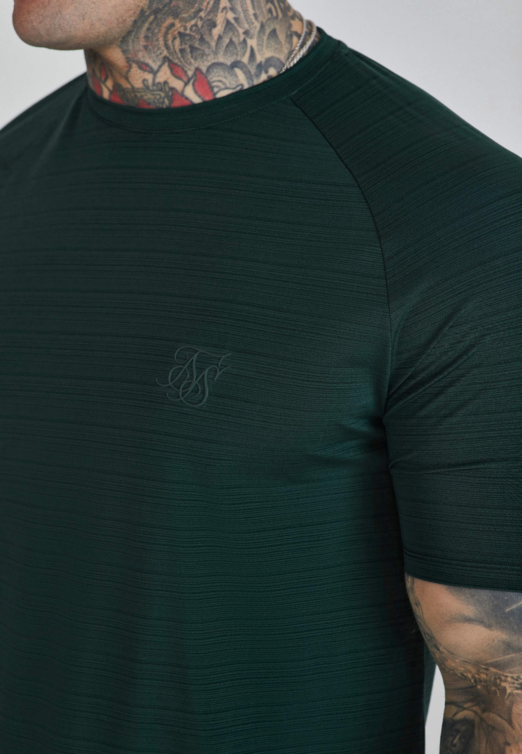 Siksilk T-Shirt SikSilk Herren Grünes Muscle Fit T-Shirt