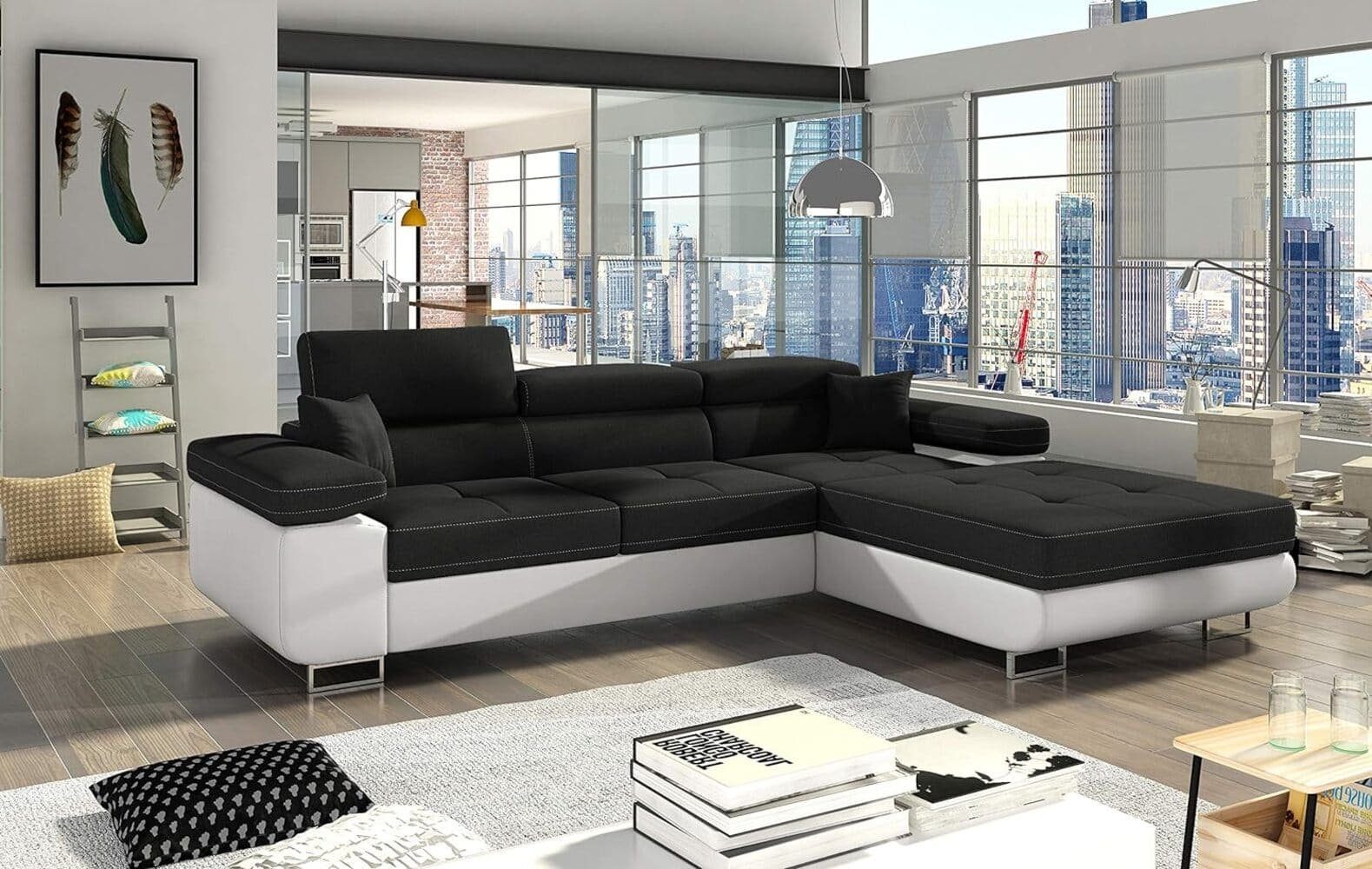 MOEBLO Ecksofa ALVARO, Eckcouch mit Bettfunktion günstig online kaufen