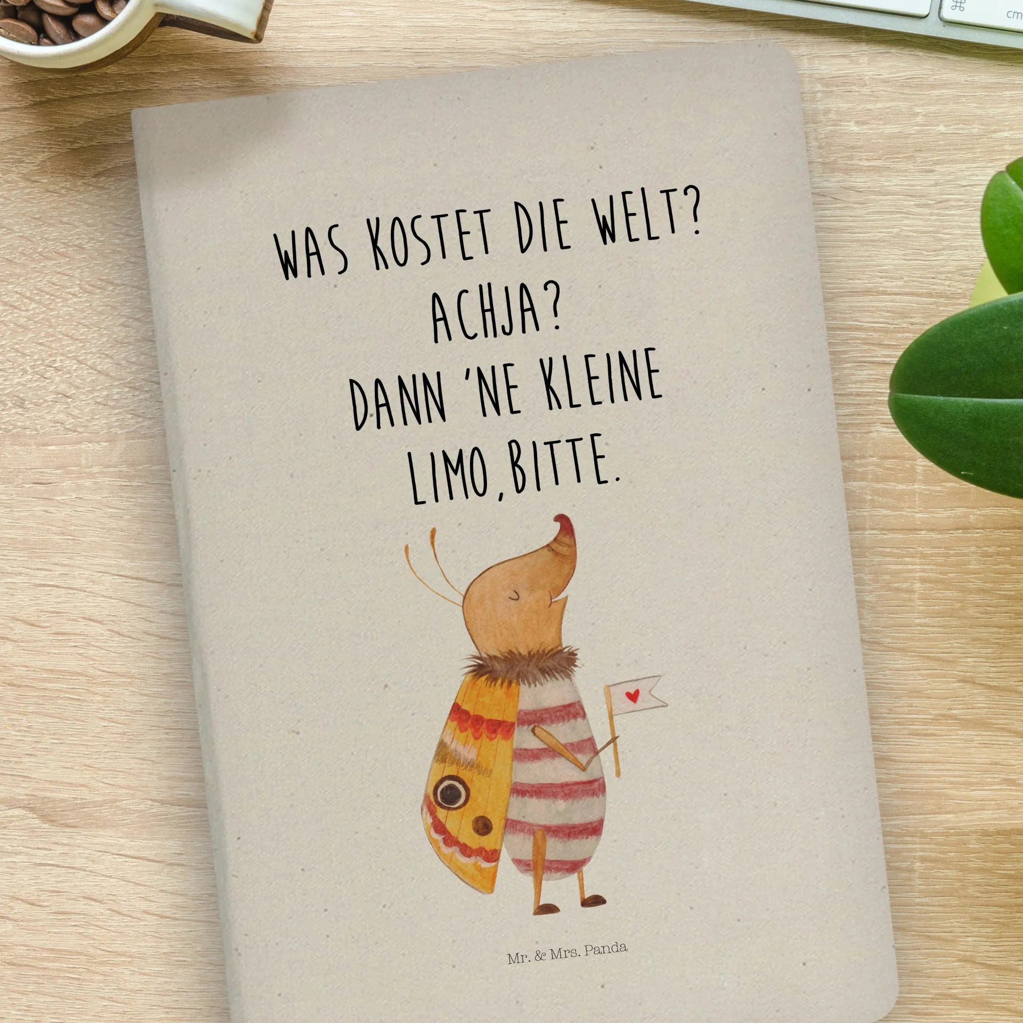 Thumbnail - Mr. & Mrs. Panda Notizbuch Nachtfalter Fähnchen - Transparent - Geschenk, Schreibbuch DIN A4, Sp Mr. & Mrs. Panda, Langl...