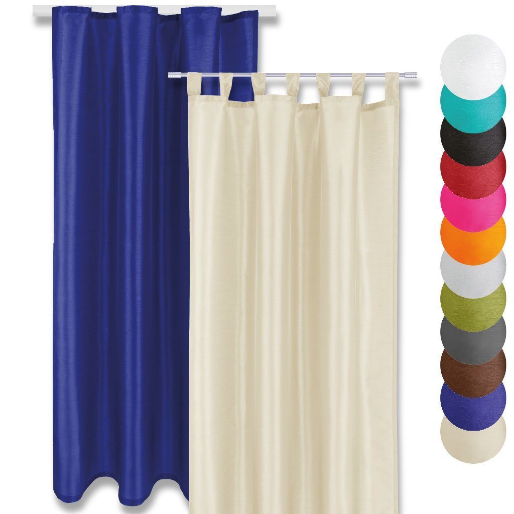Vorhang, Arsvita, Schlaufen Größen Schlaufen vielen (1 Farben Dekoschal Microfaser, (Schlaufenschal), in Alessia und Fertiggardine blickdicht, Blickdichter mit Blau St)