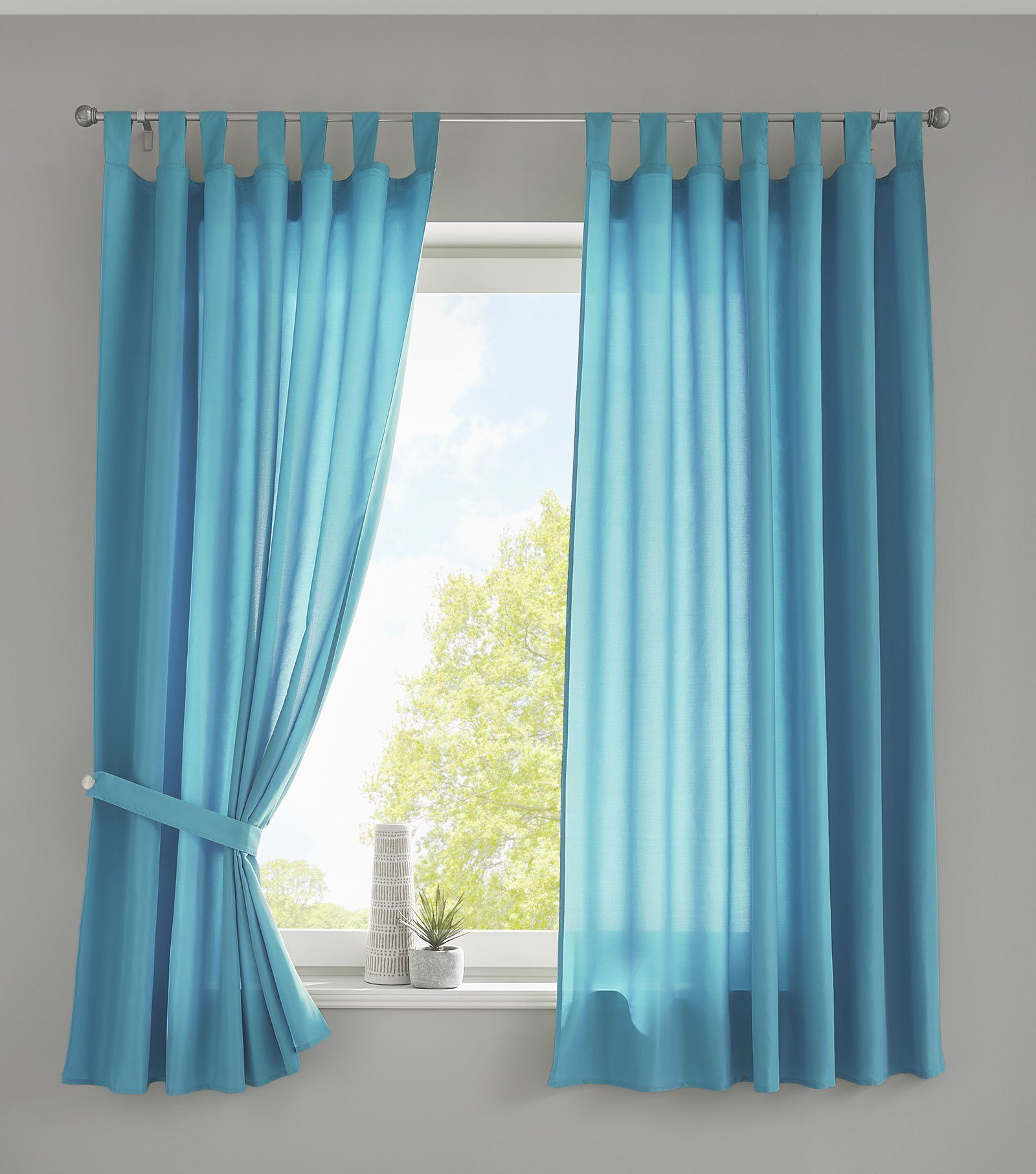 Gardinenbox Vorhang (2 St), Schlaufe, blickdicht, Microfaser, Schal Microsa günstig online kaufen