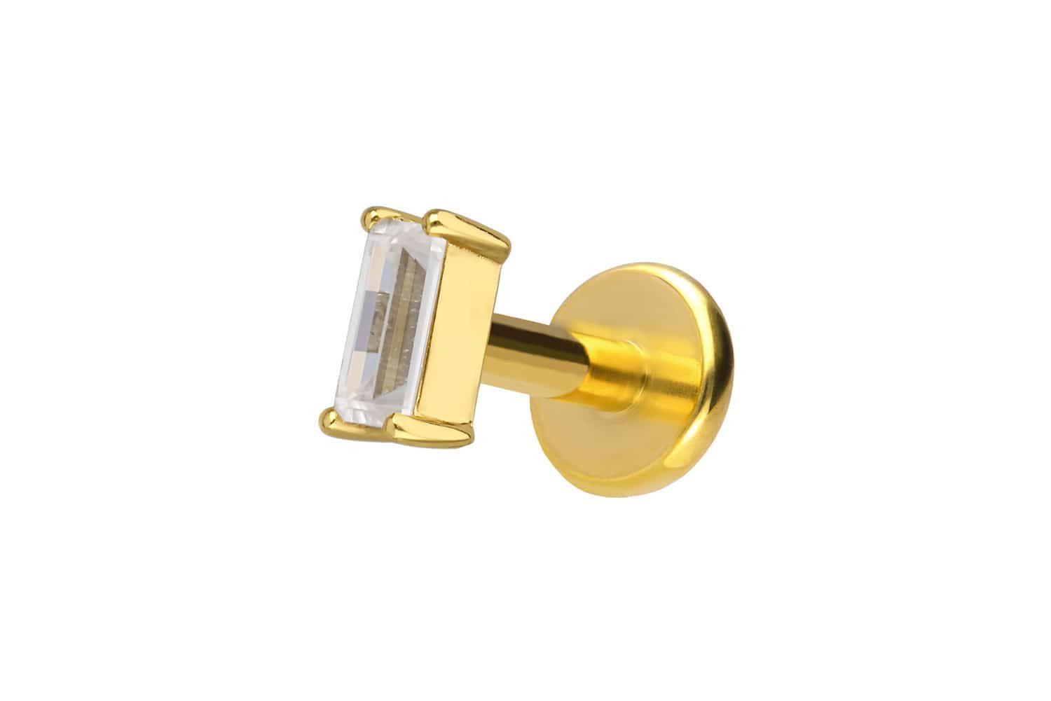 PIERCINGLINE Piercing-Set Titan Labret mit Innengewinde + 925er Silber Aufsatz (Labrets, 1-tlg)