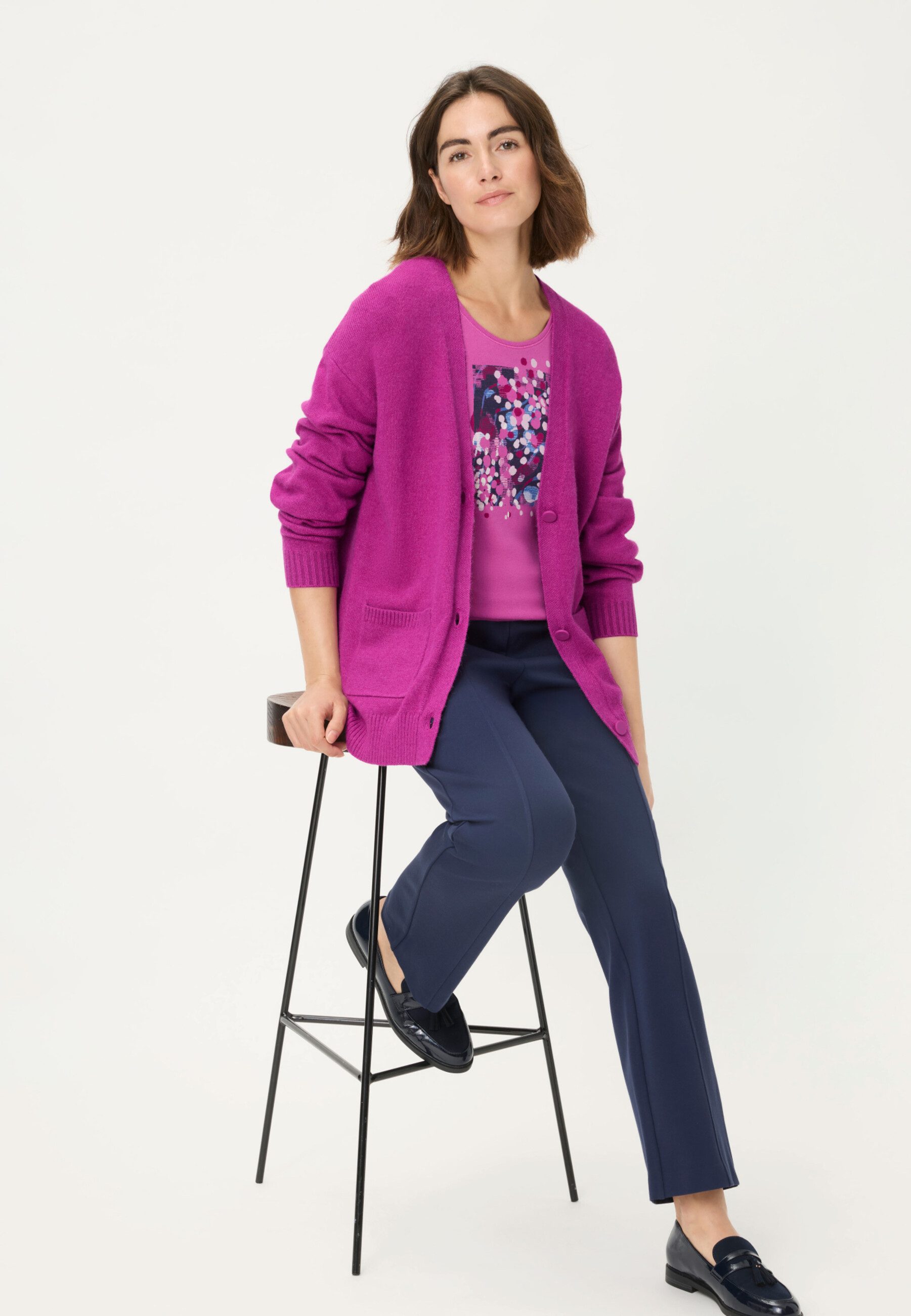 Olsen Cardigan mit V-Ausschnitt