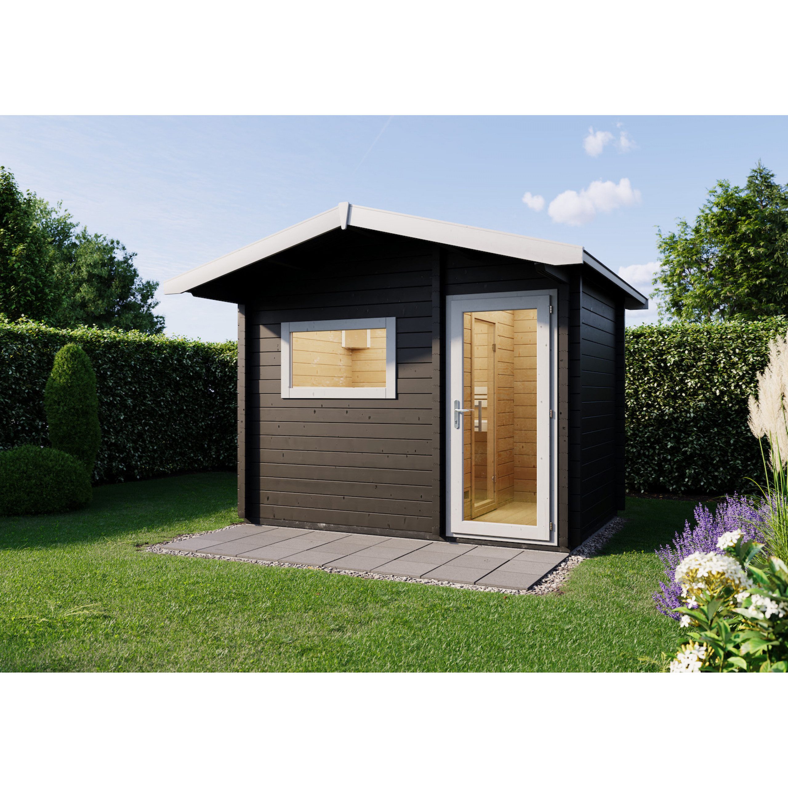 Infraworld Fasssauna Infraworld Gartensauna Terra 3 Außensauna mit Vorraum Saunahaus 341