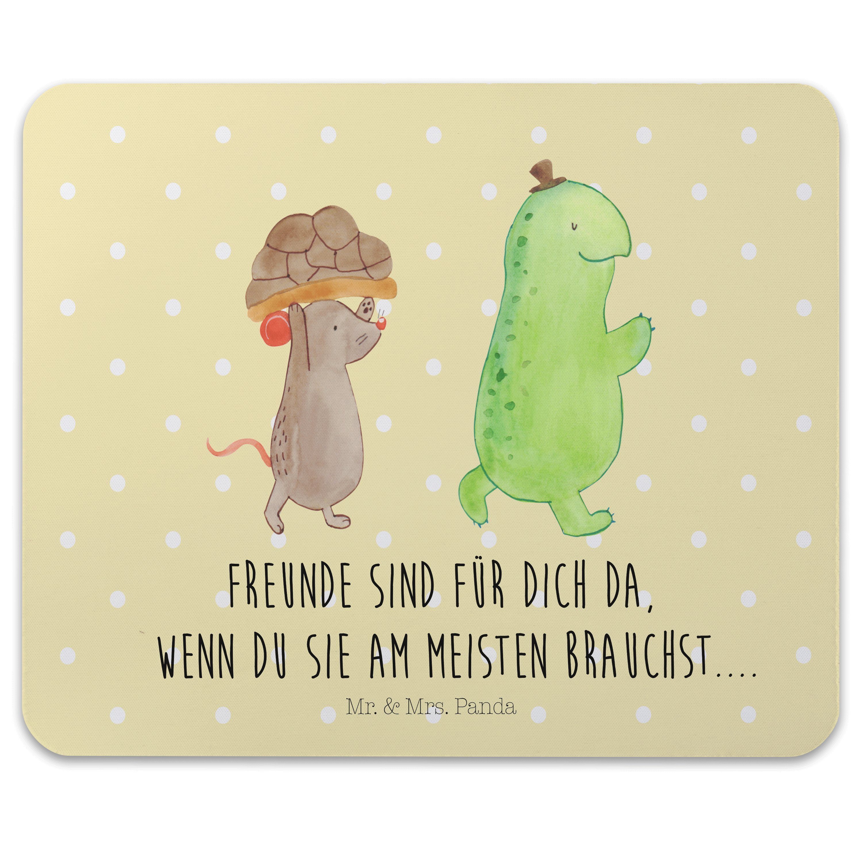 Mr. & Mrs. Panda Mauspad »Schildkröte & Maus Gelb Pastell Geschenk