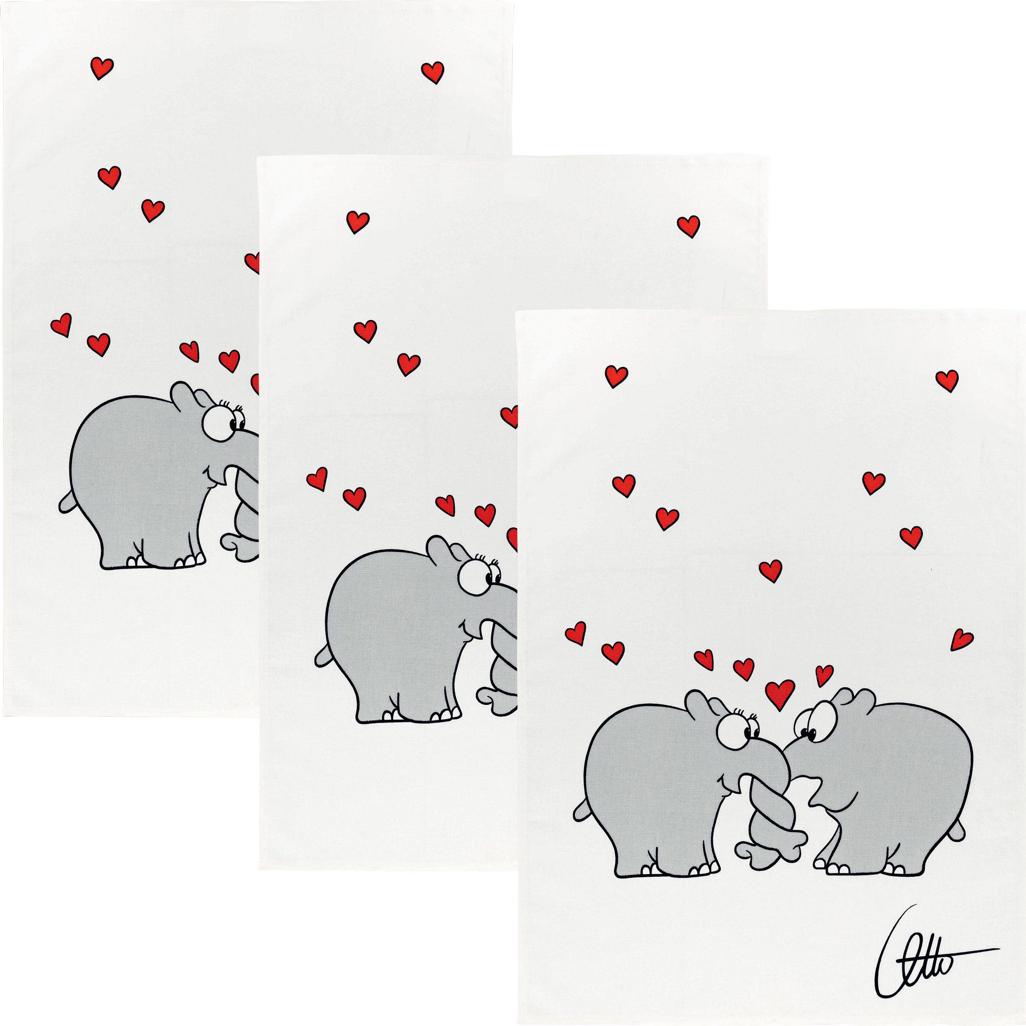 Kracht Geschirrtuch Geschirrtuch "Ottifant" 3er-Pack, (3-tlg), günstig online kaufen