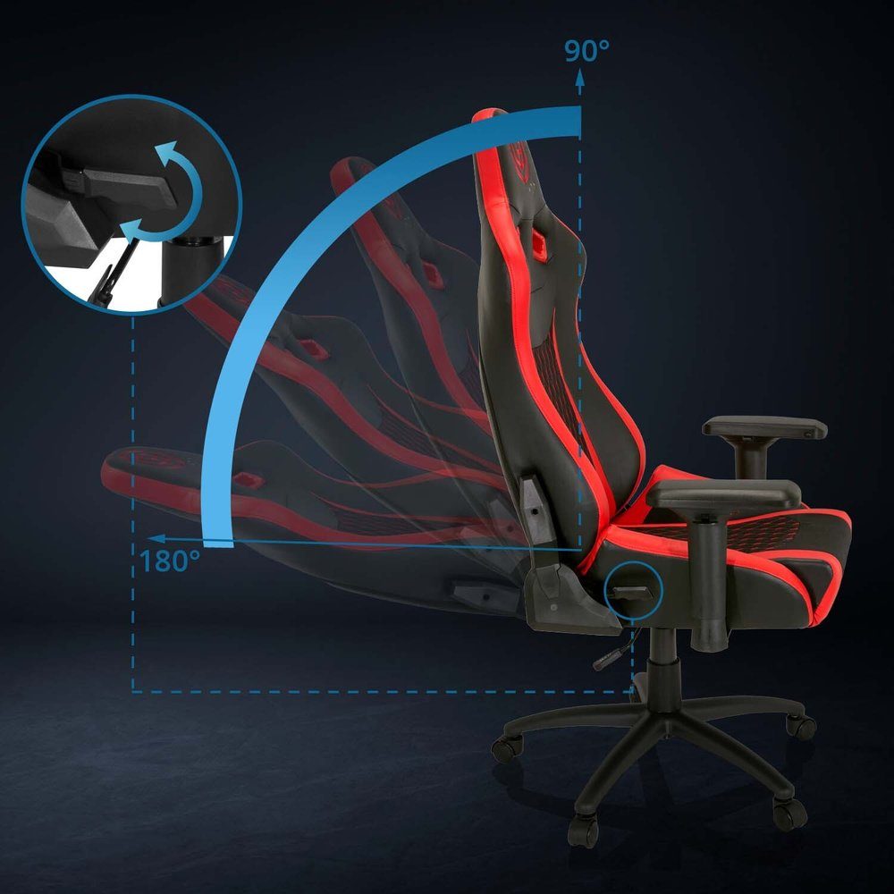 hjh Drehstuhl Stoff, Bürostuhl OFFICE ergonomisch Kunstleder Schwarz/Rot SX GAMEBREAKER Gamingstuhl St), (1 04 Gaming