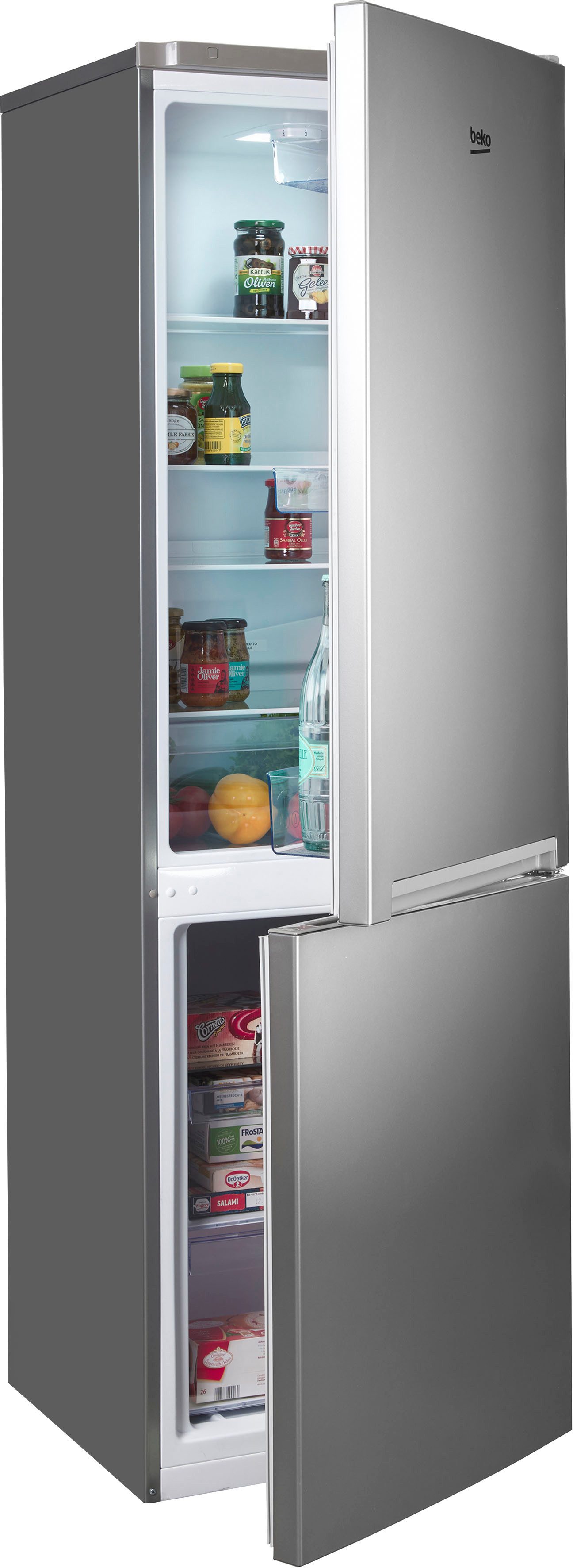 BEKO Kühl-/Gefrierkombination RCSA270K40SN 7519820046, 170,8 cm hoch, 54 cm breit, MinFrost & 262 l – weniger Eis, mehr nutzbarer Stauraum