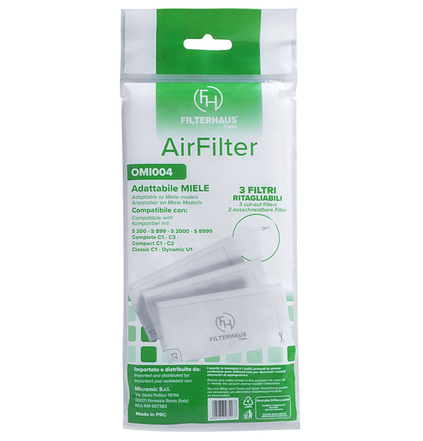 Filtermatte Ersatz für Miele 3944711 SF-SAC20/30 Abluftfilter Air-Clean Filter