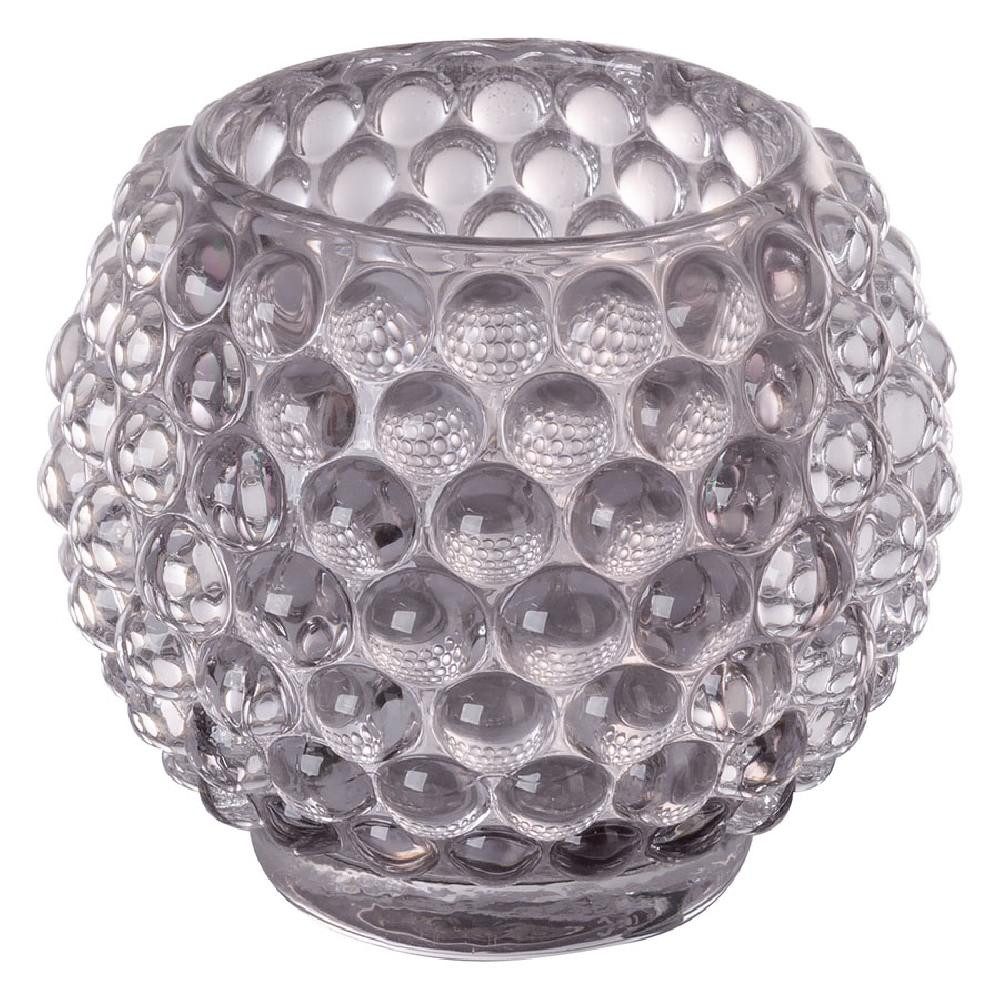Fink Kerzenhalter Teelichthalter Dots Glas Grau günstig online kaufen