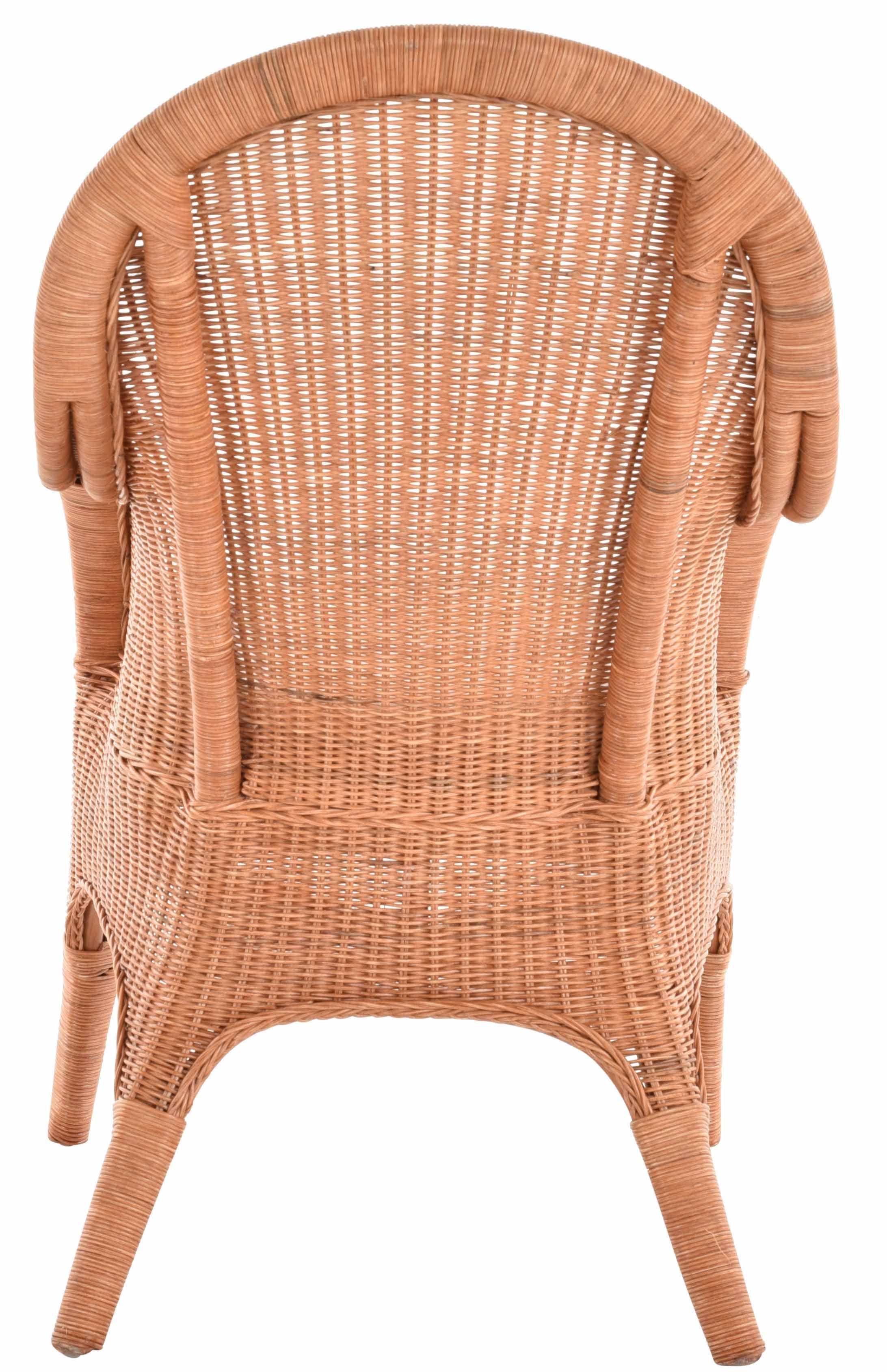 Krines Home Rattanstuhl Rattansessel hohe Rückenlehne Rattan Esszimmerstuhl Breite Armlehnen, Breite Armlehnen