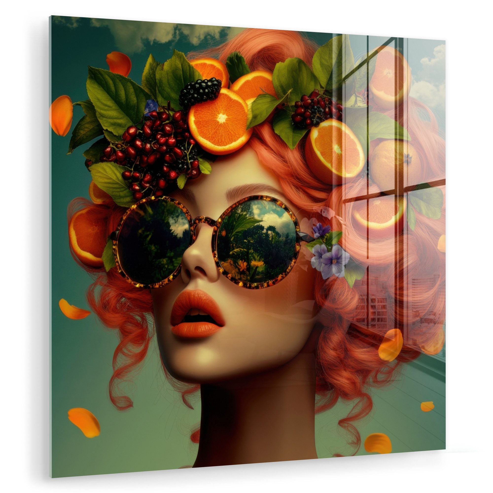 MuchoWow Acrylglasbild Weiblich - Orange - günstig online kaufen