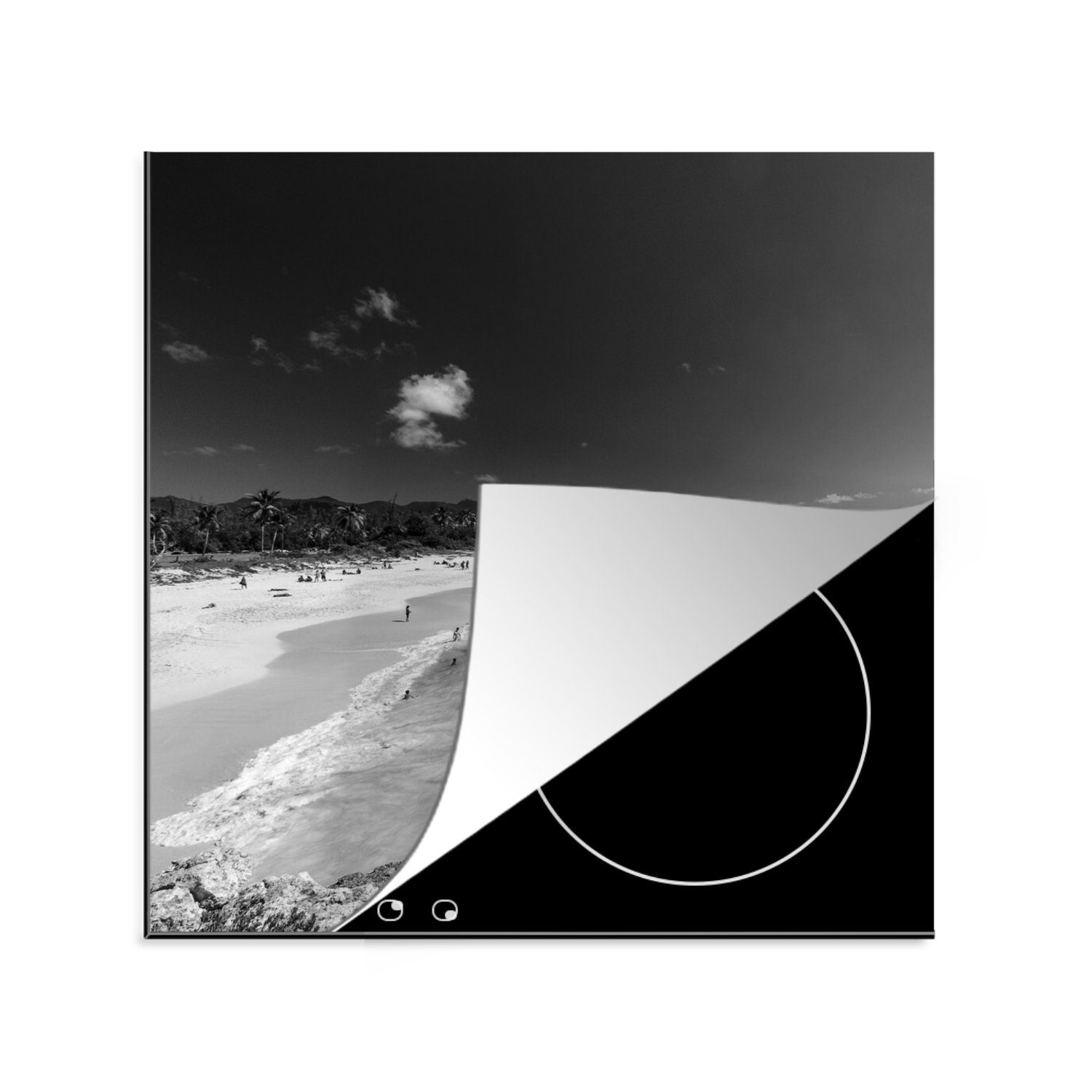 MuchoWow Herdblende-/Abdeckplatte Strand von Saint Martin, Vinyl, (1 tlg), 78x78 cm, Ceranfeldabdeckung, Arbeitsplatte für küche