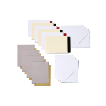 Cricut Designpapier Joy Kartenset Glitzer & Glam, 10 Stück, 10,7 x 13,9 cm, 4x Graubraun, 3x Weiß und 3x Creme, Karten mit Umschläge, Klappkarten, Grußkarten, Einlegekarten, Einladungskarten, zum Basteln, für Joy Schneidemaschine