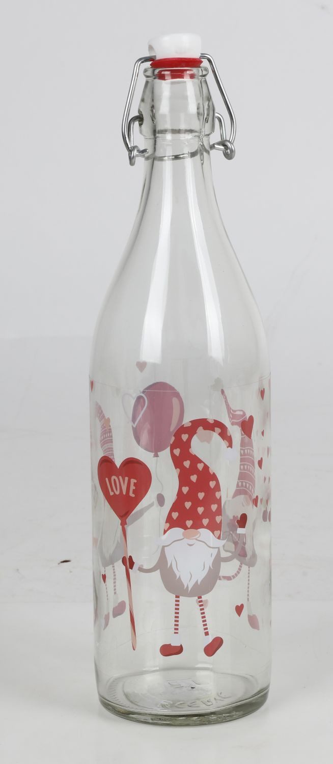 BURI Trinkflasche Drahtbügelflasche 1L Bügelverschluss Wasserflasche Trinkflasche