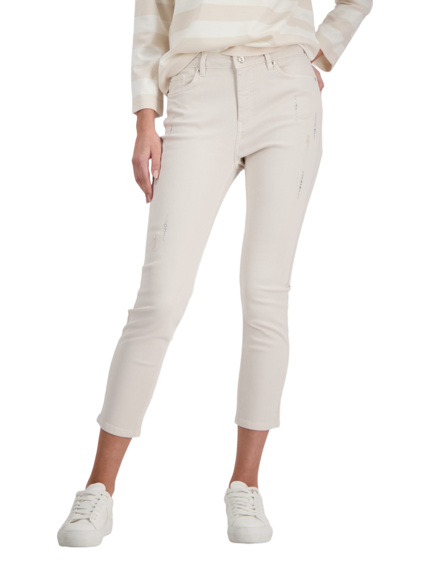 Monari 5-Pocket-Jeans weiß,Casual,Baumwolle,Unifarben,Slim Fit,Mittel