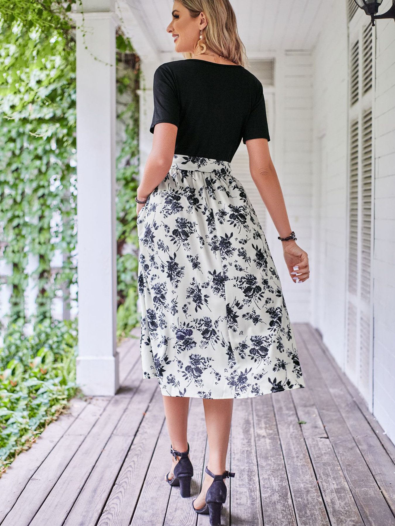 DEBAIJIA Dirndl Damen Röcke Sommer Floral günstig online kaufen