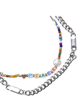 URBAN CLASSICS Edelstahlkette Urban Classics Unisex Peace Bead Layering Necklace 2-Pack
