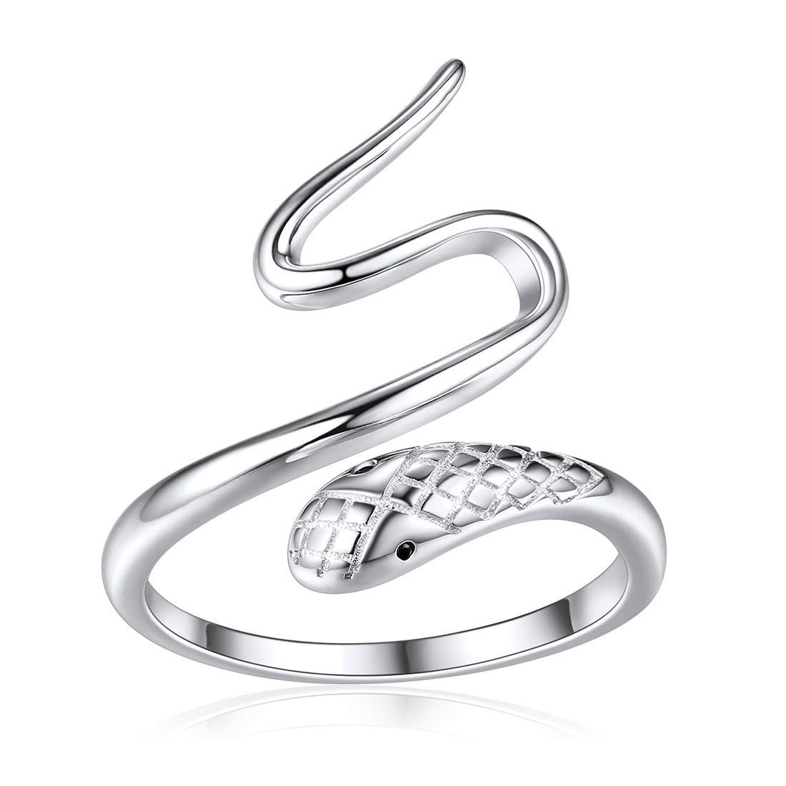 Housruse Fingerring Schlangenring Ring 925 Damen Ringe,Einstellbar Öffnen  Stil Ring
