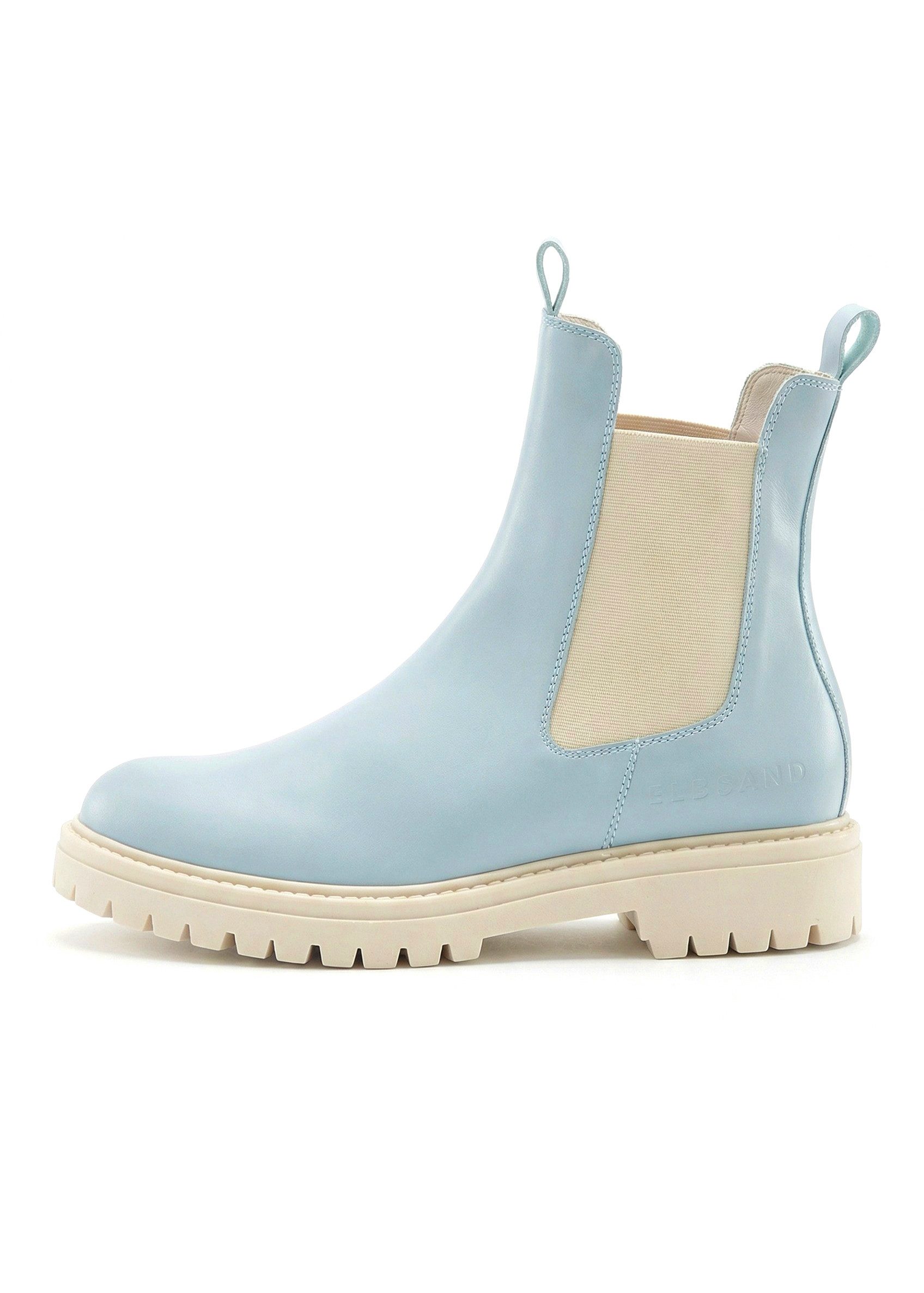Elbsand Schlupfstiefel, Bikerboots, Sommerstiefelette, Lederstiefelette Stiefelette Chelseaboots aus Leder mit Stretch-Einsätzen