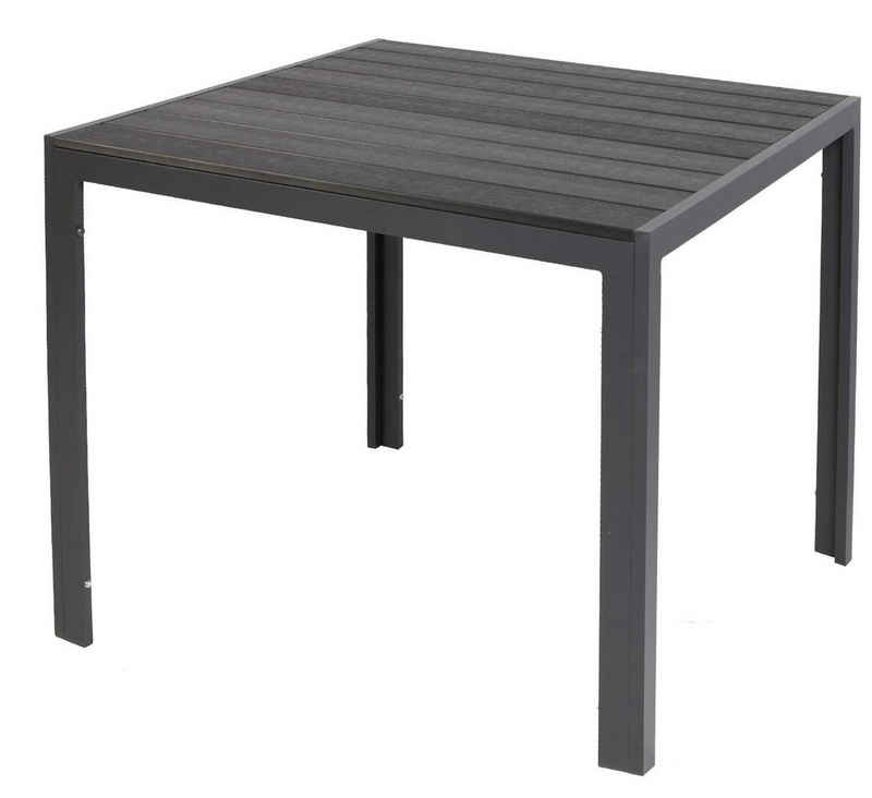Trendmöbel24 Gartentisch »Gartentisch Comfort 90 x 90 cm mit Polywood Platte Gestell Aluminium«