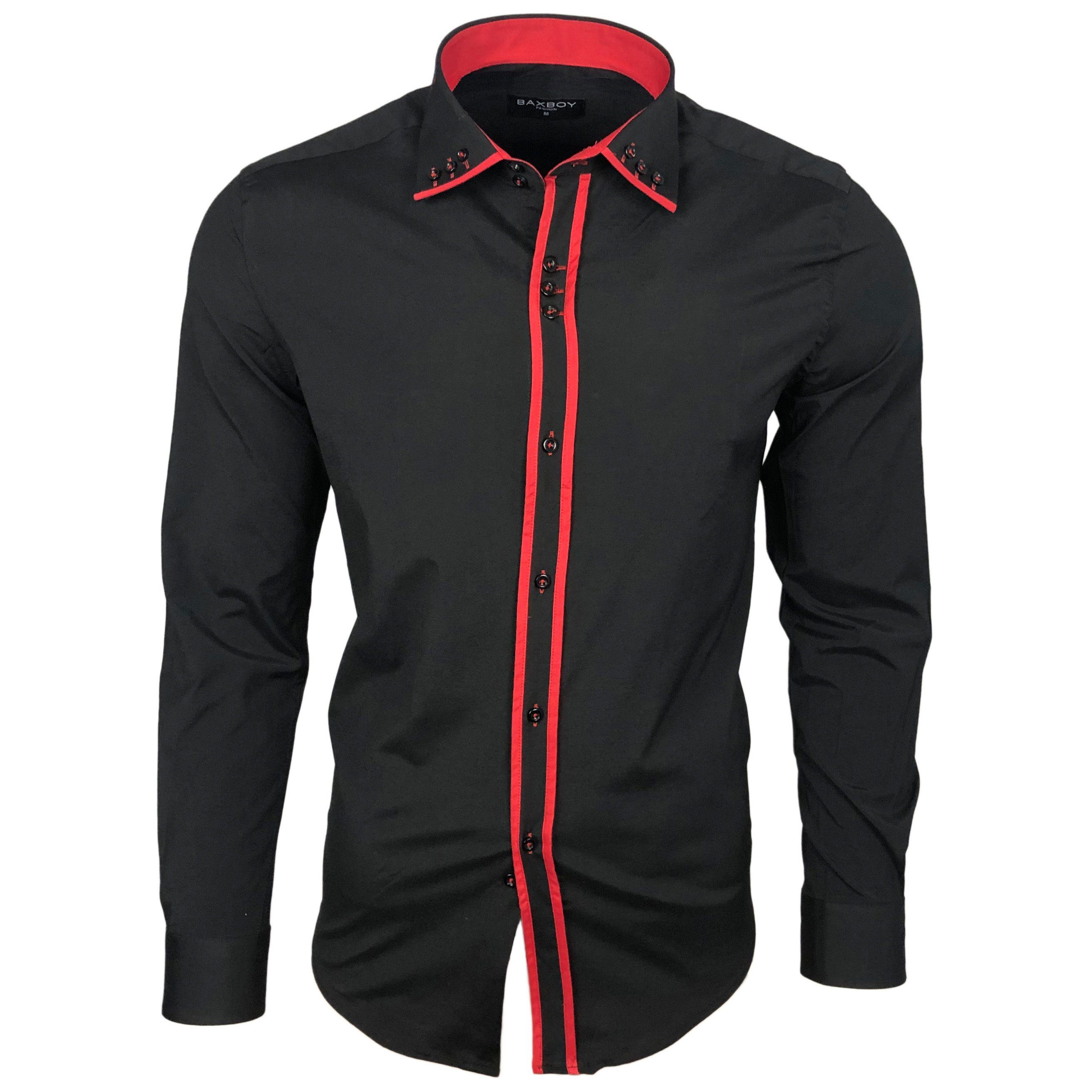 Baxboy Langarmhemd Baxboy Herren Hemd Kentkragen günstig online kaufen