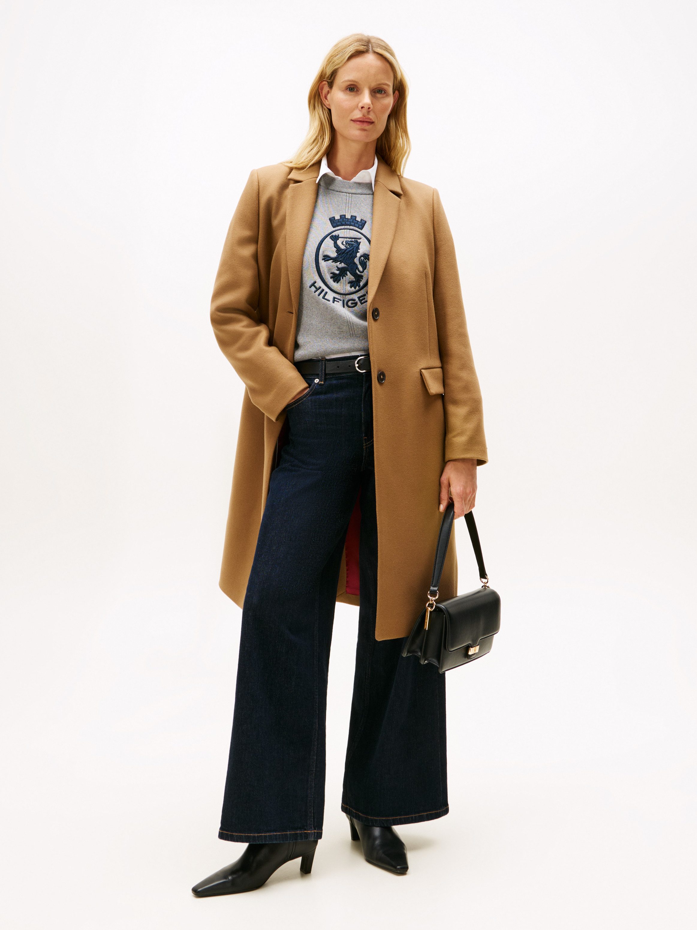 Tommy Hilfiger Langmantel CLASSIC SB WOOL REG COAT mit Wolle und Kaschmiranteil